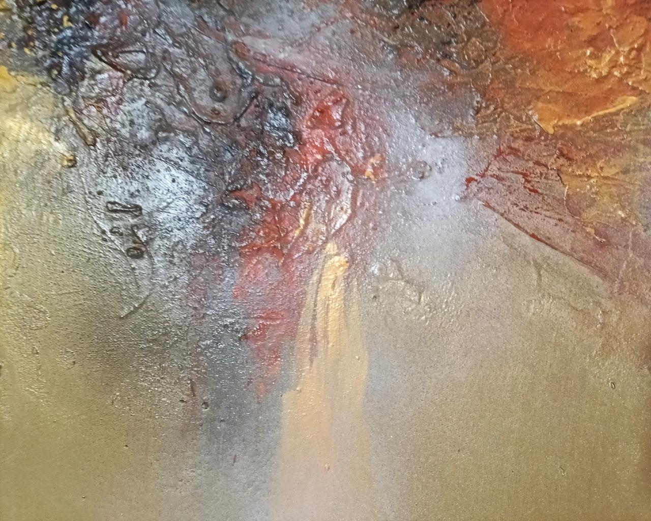 L'arte contemporanea francese di Christiane Hesse - Onde Tropicale - Abstract Painting Marrone di Christiane Hess 