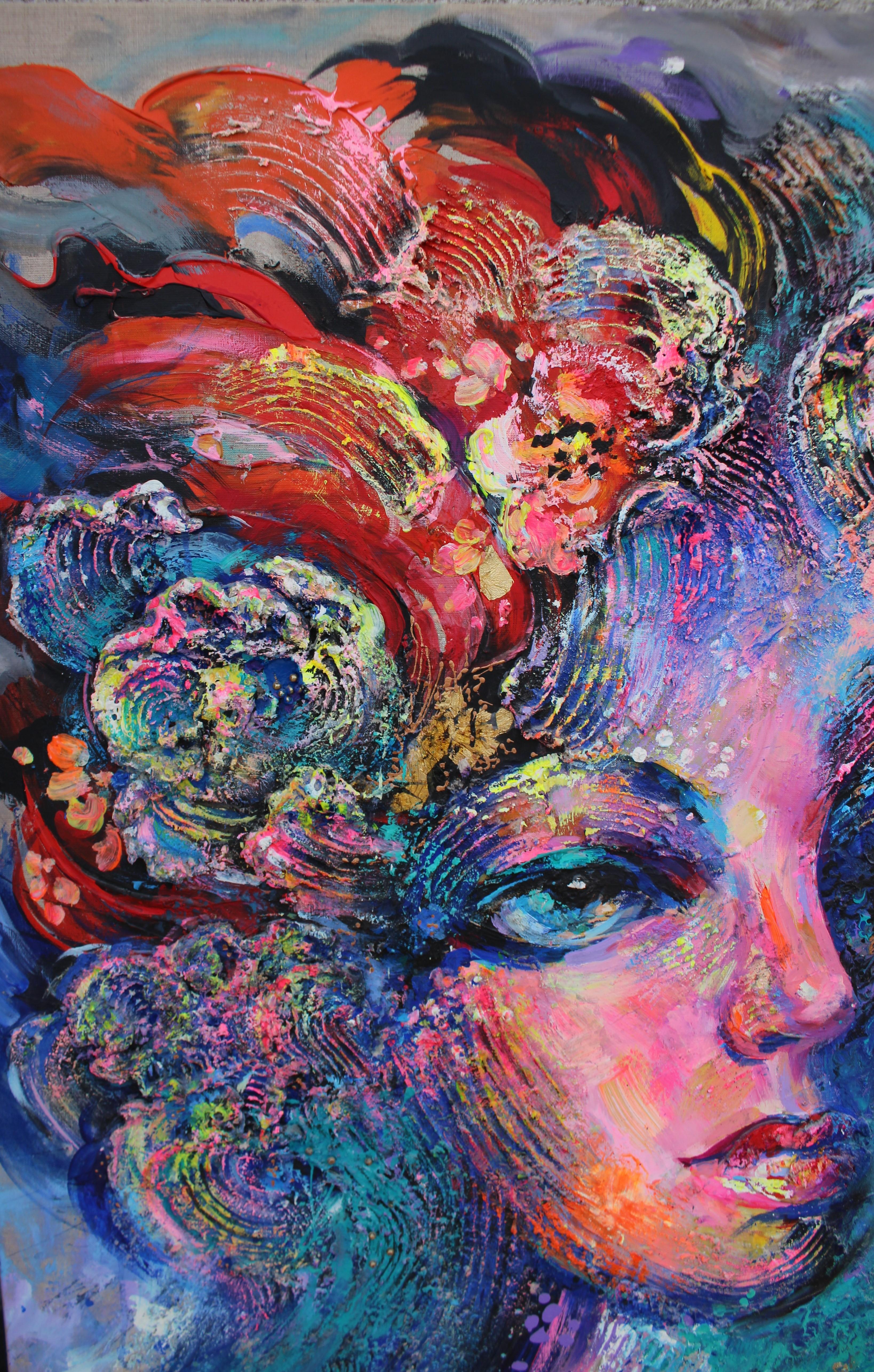 Arte contemporáneo francés de Liubov Juravliova - Fantasie - Painting de Christiane Hess 