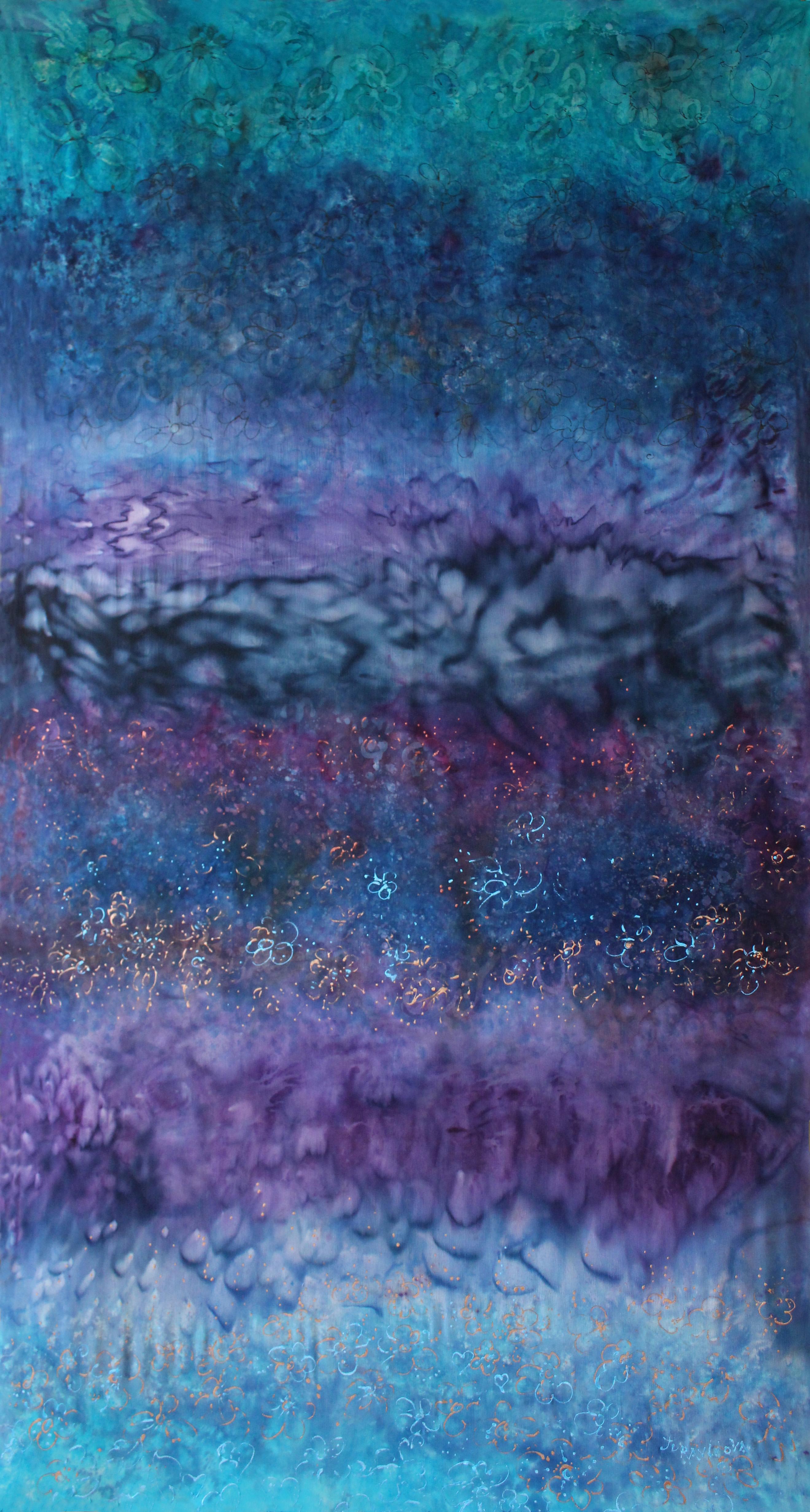 Arte contemporanea francese di Liubov Juravliova - Gouttes - Painting di Christiane Hess 