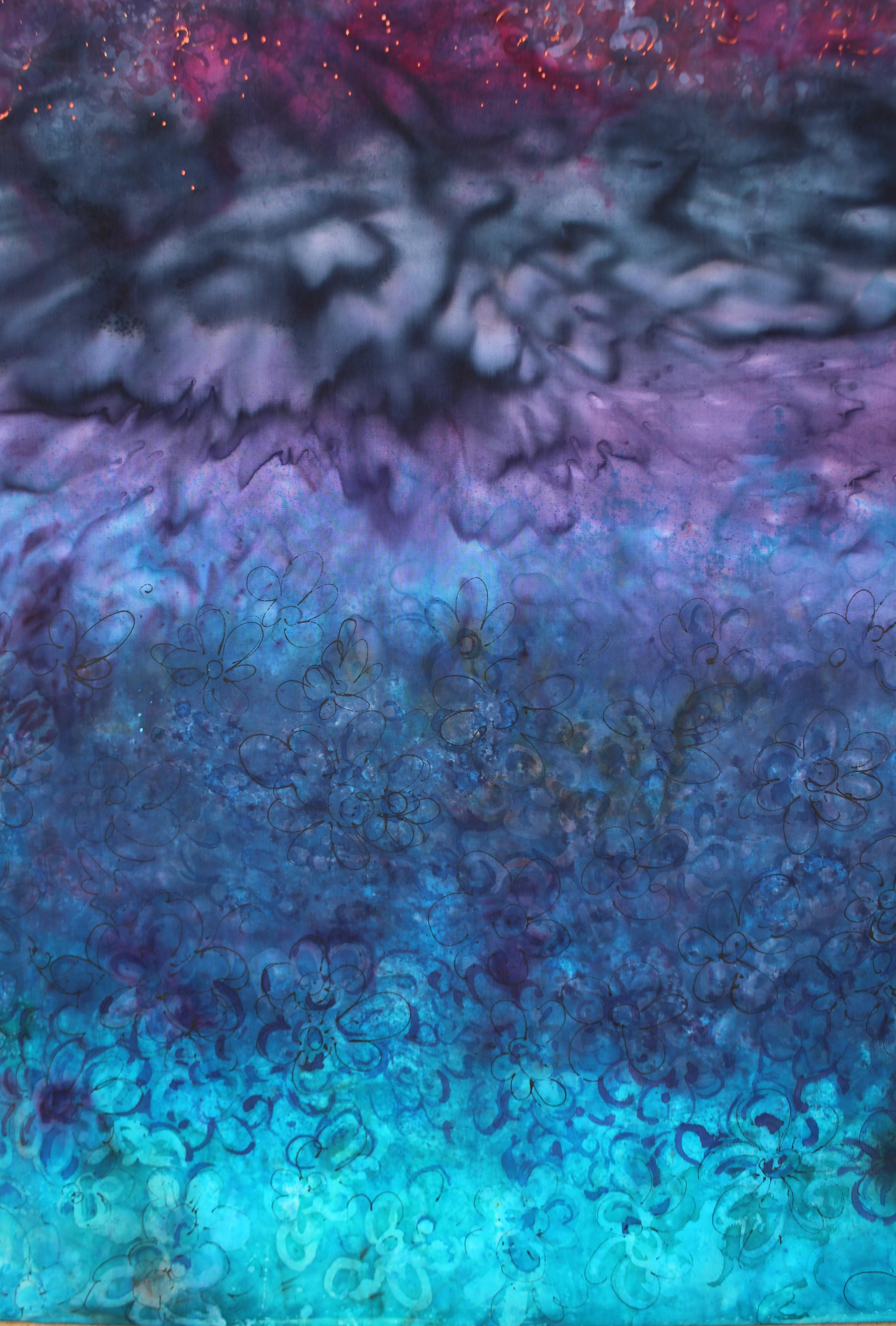 Arte contemporanea francese di Liubov Juravliova - Gouttes - Painting Contemporaneo di Christiane Hess 