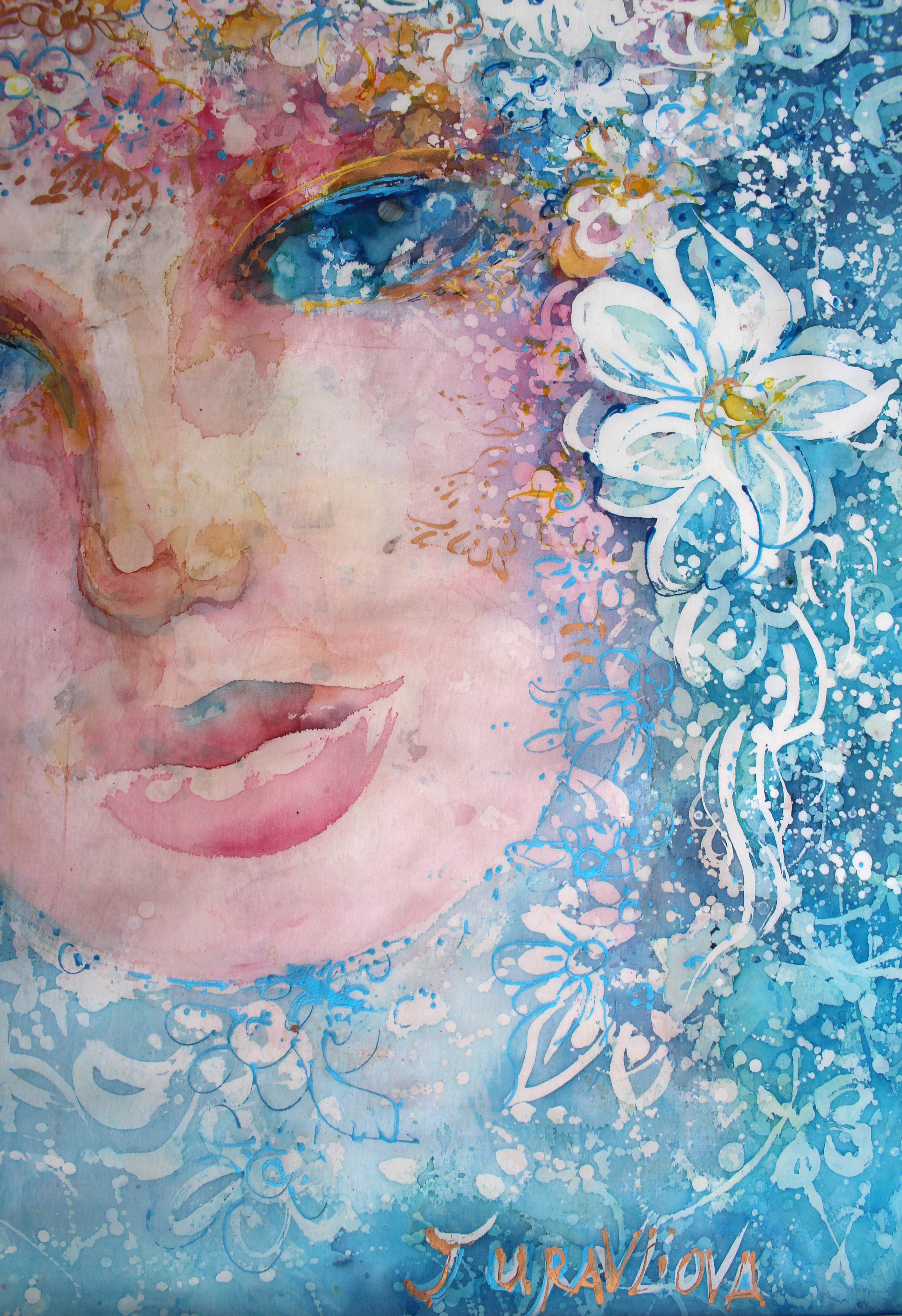 Arte contemporáneo francés de Liubov Juravliova - Les Yeux Bleus en venta 5