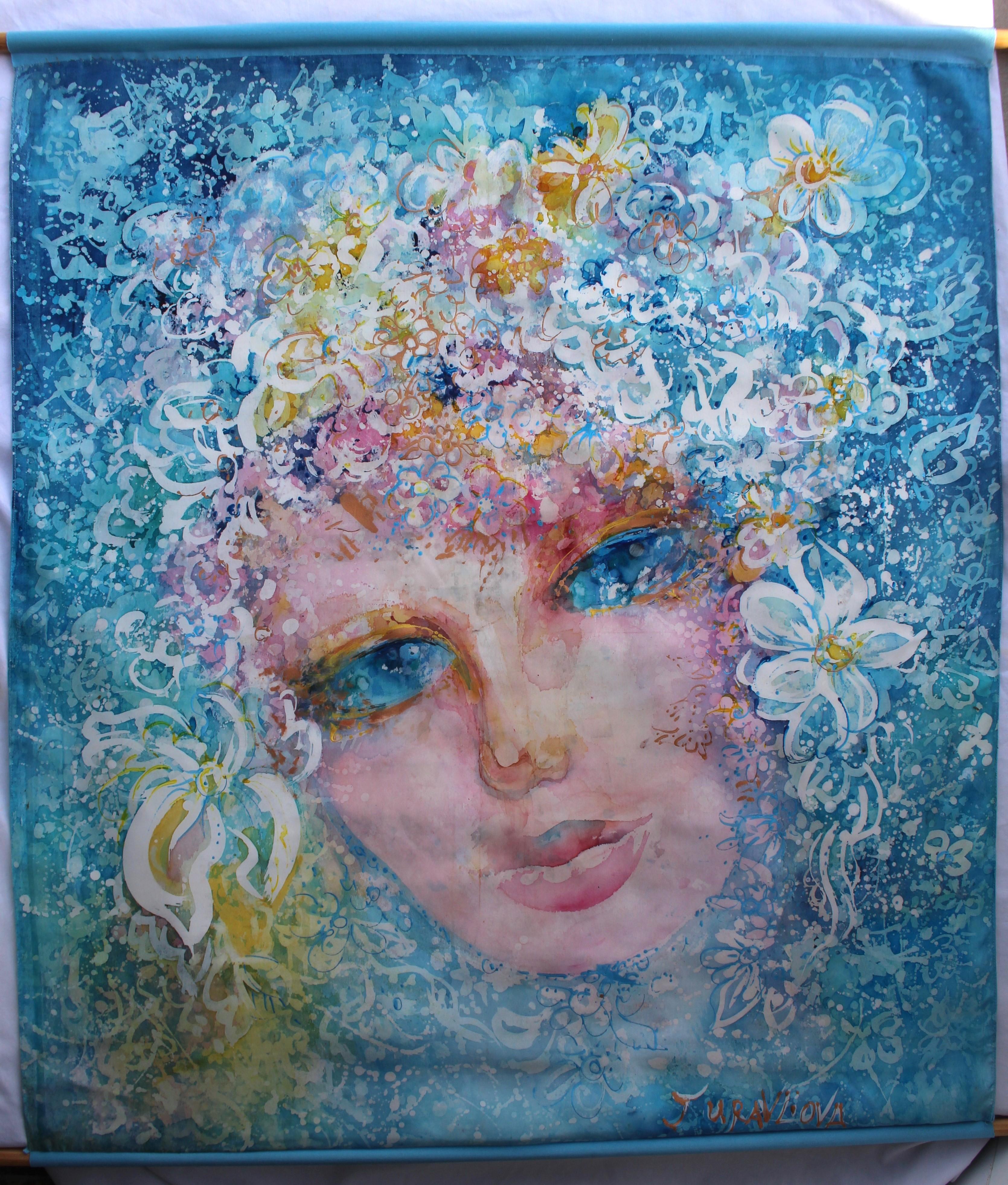 Mixed media on silent on fabric

Liubov Juravliova is a French painter born in Chisinau, Moldova in 1963 who lives and works in Argenteuil, near Paris, France She has been listed at Drouot since 2009, and was elected as Meilleurs Ouvriers de France