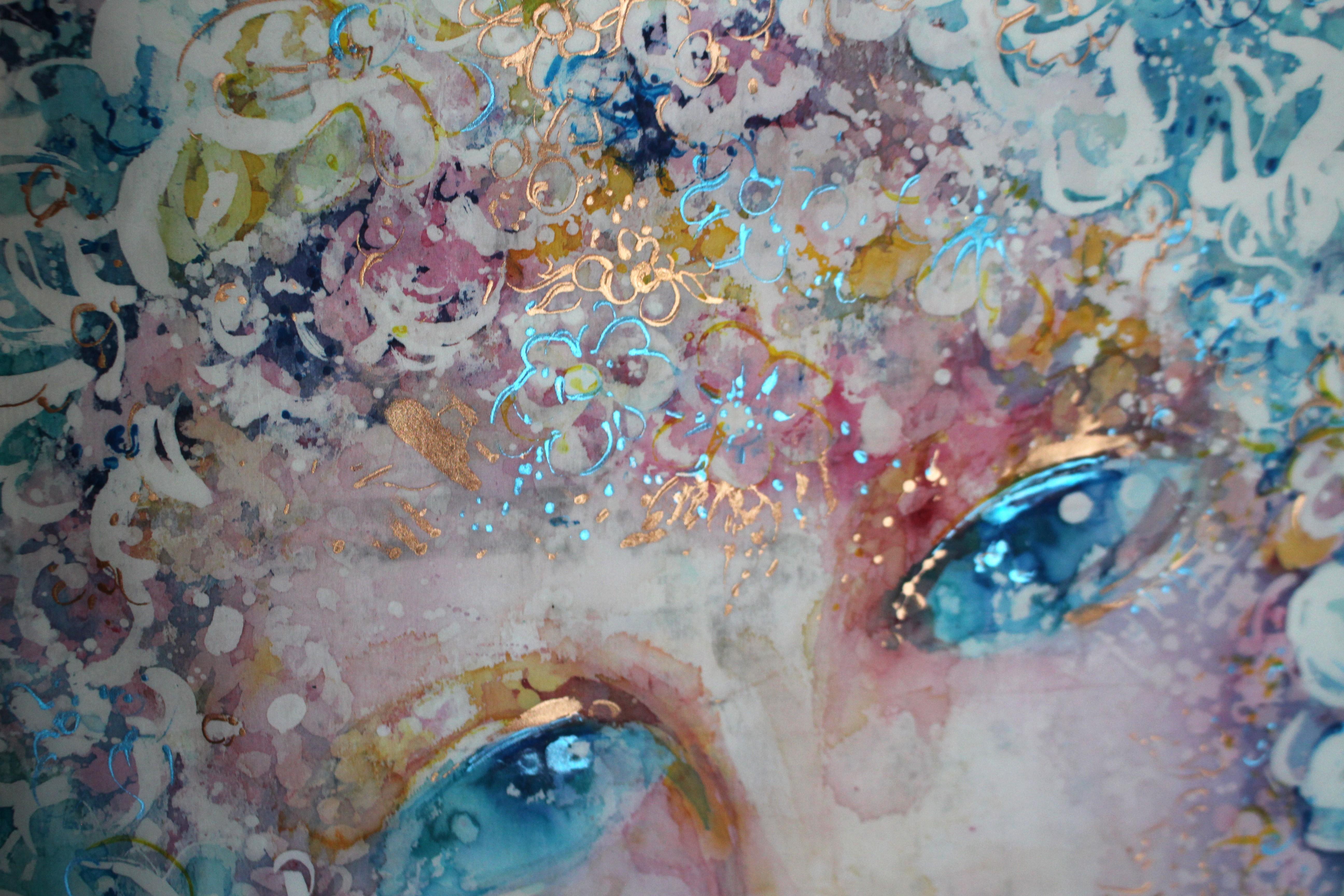 Arte contemporáneo francés de Liubov Juravliova - Les Yeux Bleus en venta 4