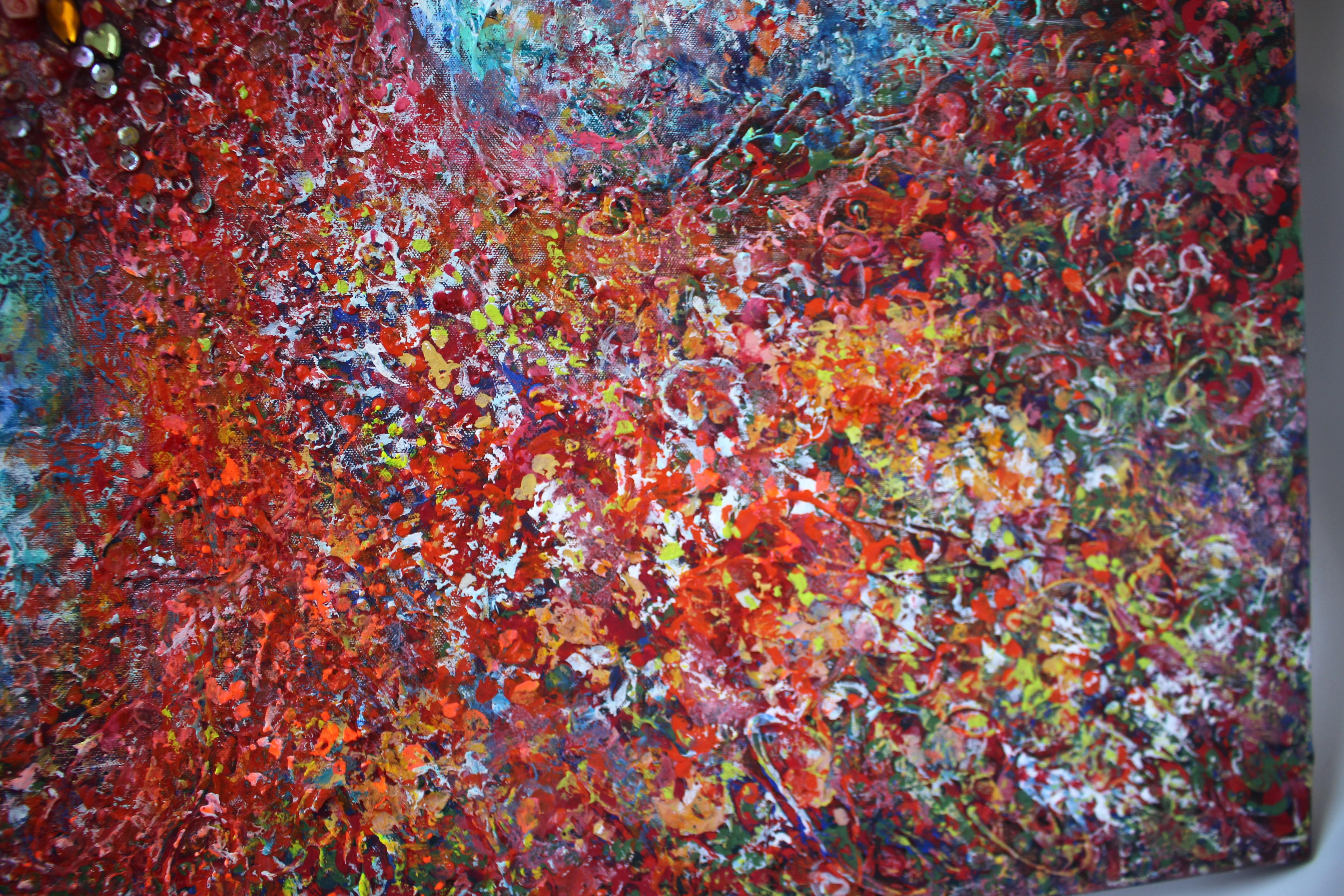 French Contemporary Art by Liubov Juravliova - Robe Fleurie - Brown Figurative Painting by Christiane Hess 
