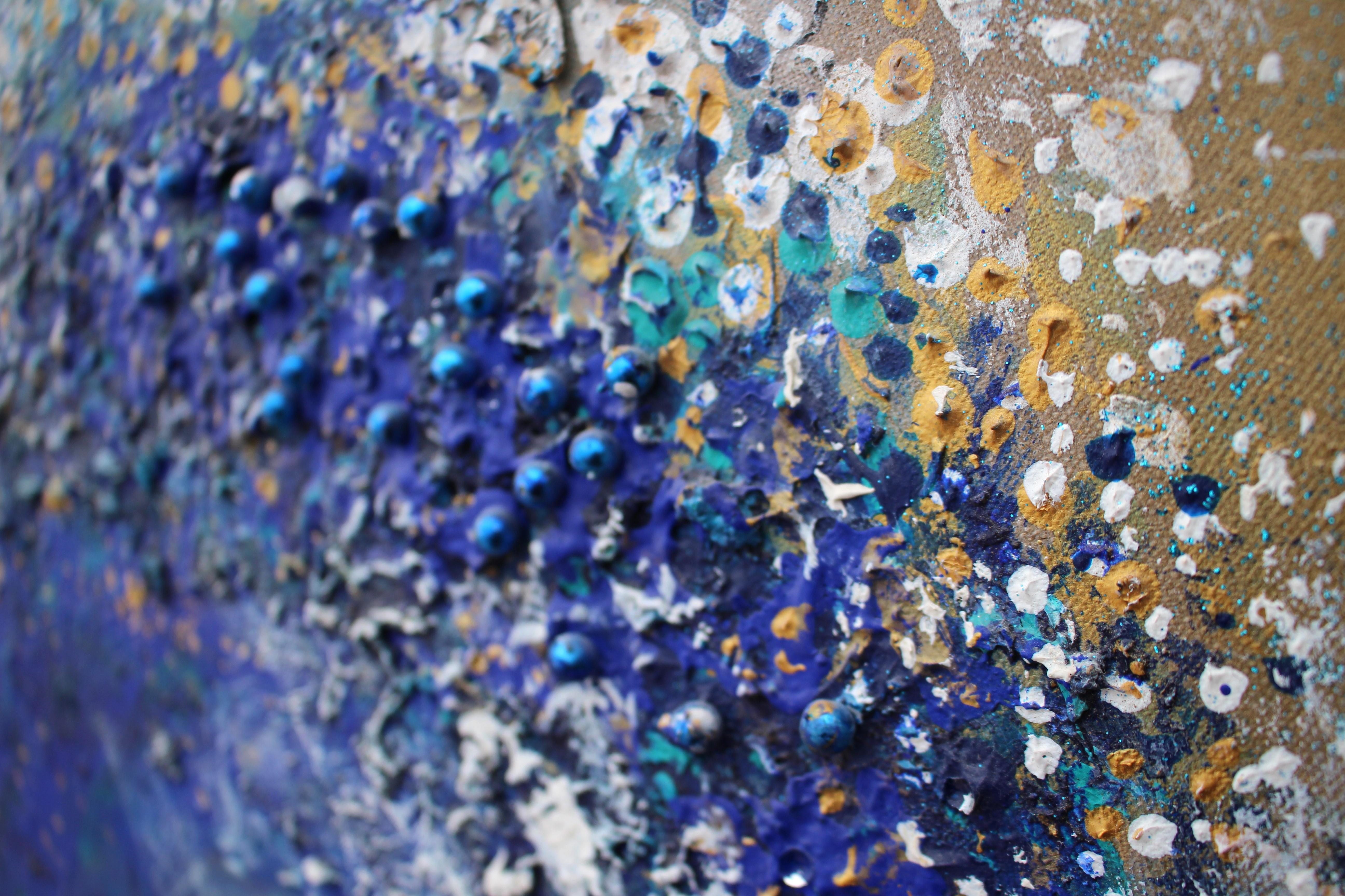 Arte contemporáneo francés de Liubov Juravliova - Vague - Abstract Painting Gris de Christiane Hess 