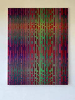 2018 I by Christiane Maurer - Fiber art, Vivid Colors Geometric Canvas