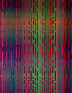 2018 I by Christiane Maurer - Fiber art, Vivid Colors Geometric Canvas