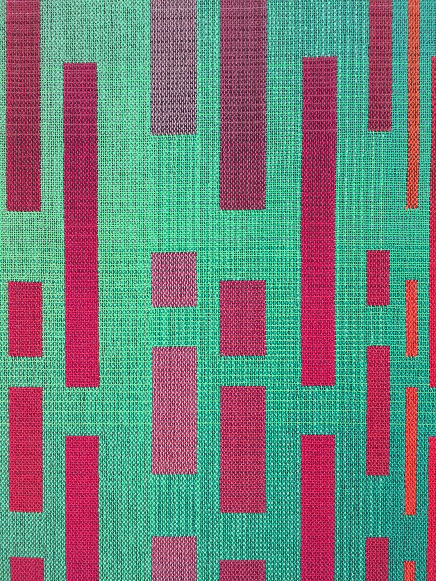 2018 I von Christiane Maurer - Textilkunst, Linie, Farbe, Webstuhl, Vivid, handgewebt im Angebot 9