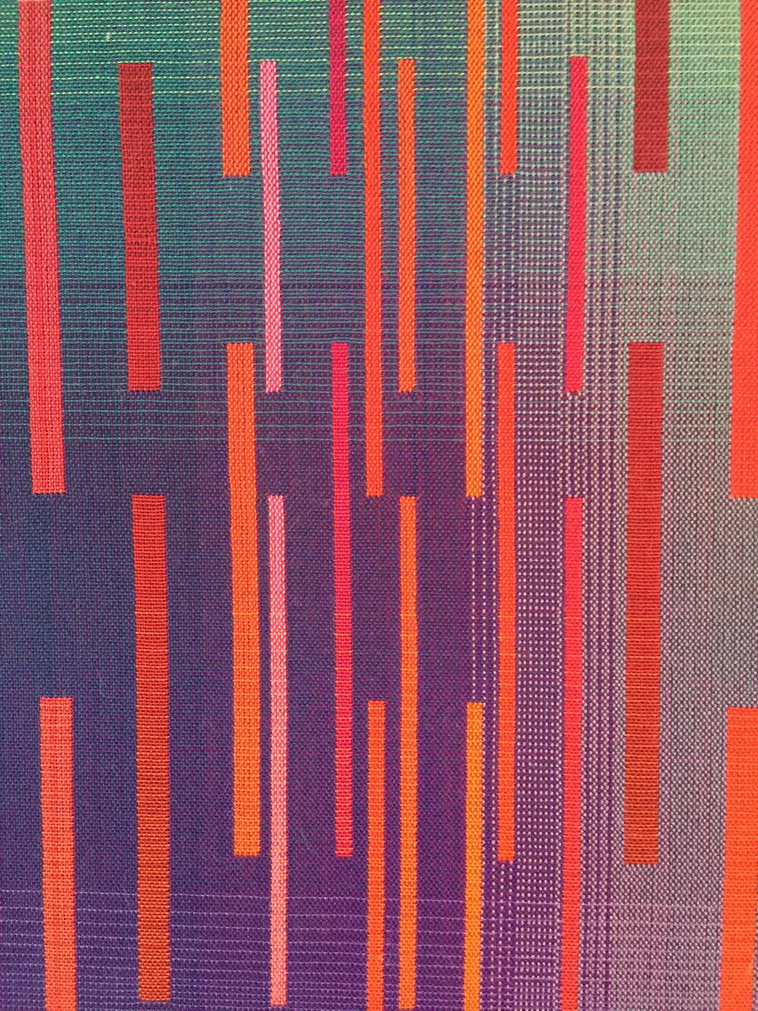2018 I von Christiane Maurer - Textilkunst, Linie, Farbe, Webstuhl, Vivid, handgewebt im Angebot 10