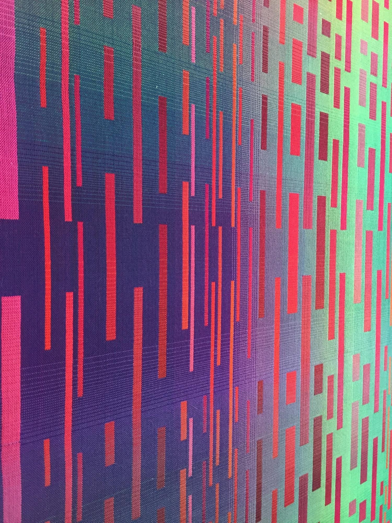 2018 I von Christiane Maurer - Textilkunst, Linie, Farbe, Webstuhl, Vivid, handgewebt im Angebot 13