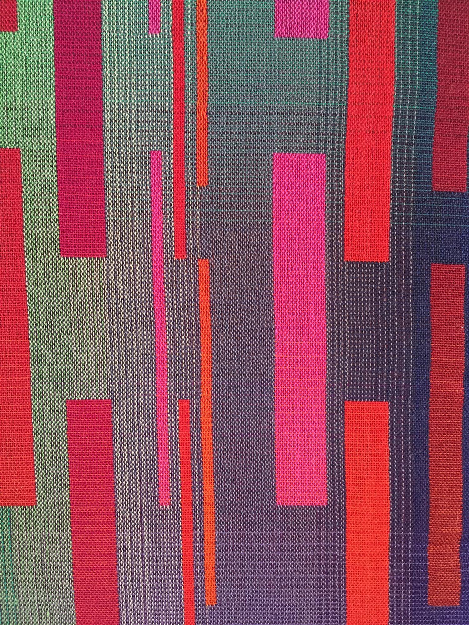 2018 I von Christiane Maurer - Textilkunst, Linie, Farbe, Webstuhl, Vivid, handgewebt im Angebot 8