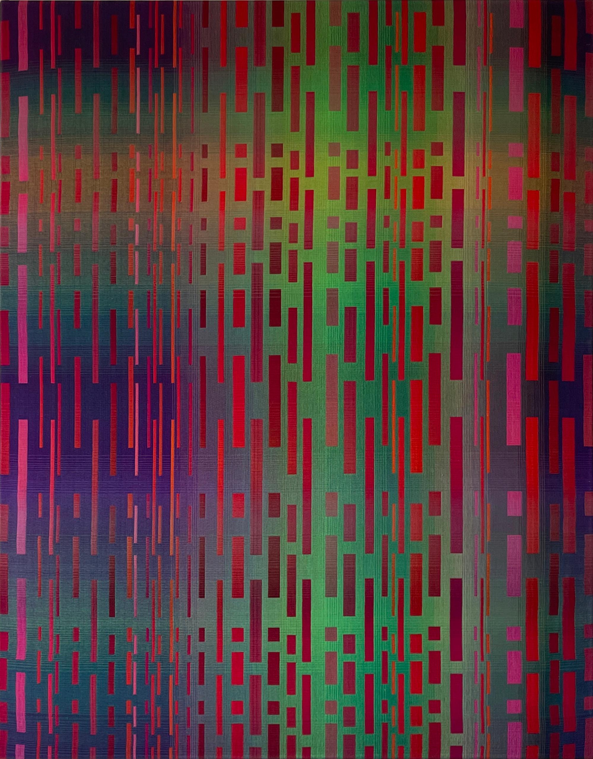 2018 I von Christiane Maurer - Textilkunst, Linie, Farbe, Webstuhl, Vivid, handgewebt