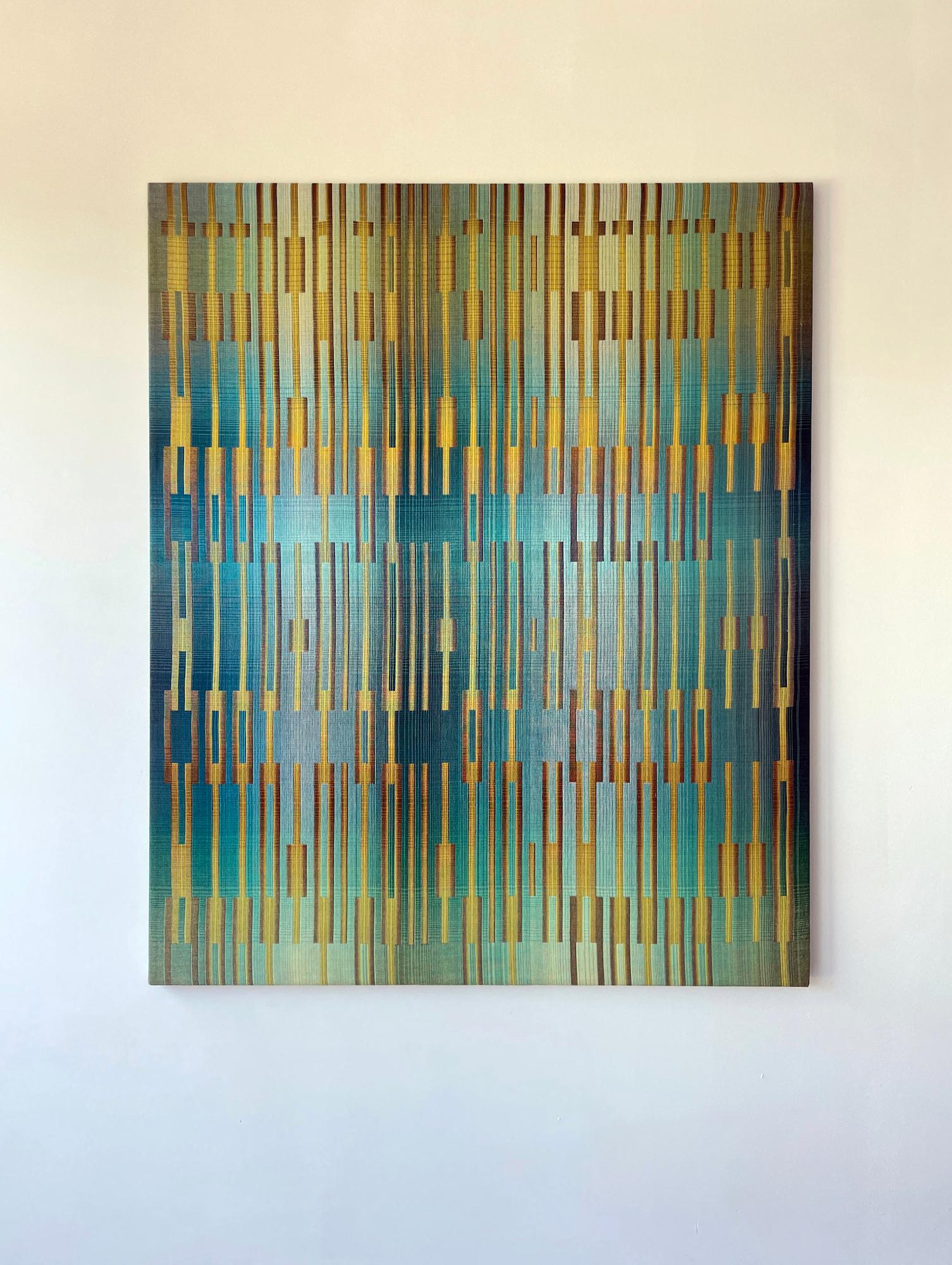 2020 V de Christiane Maurer - Arte textil, motivo geométrico, tejido a mano en venta 1