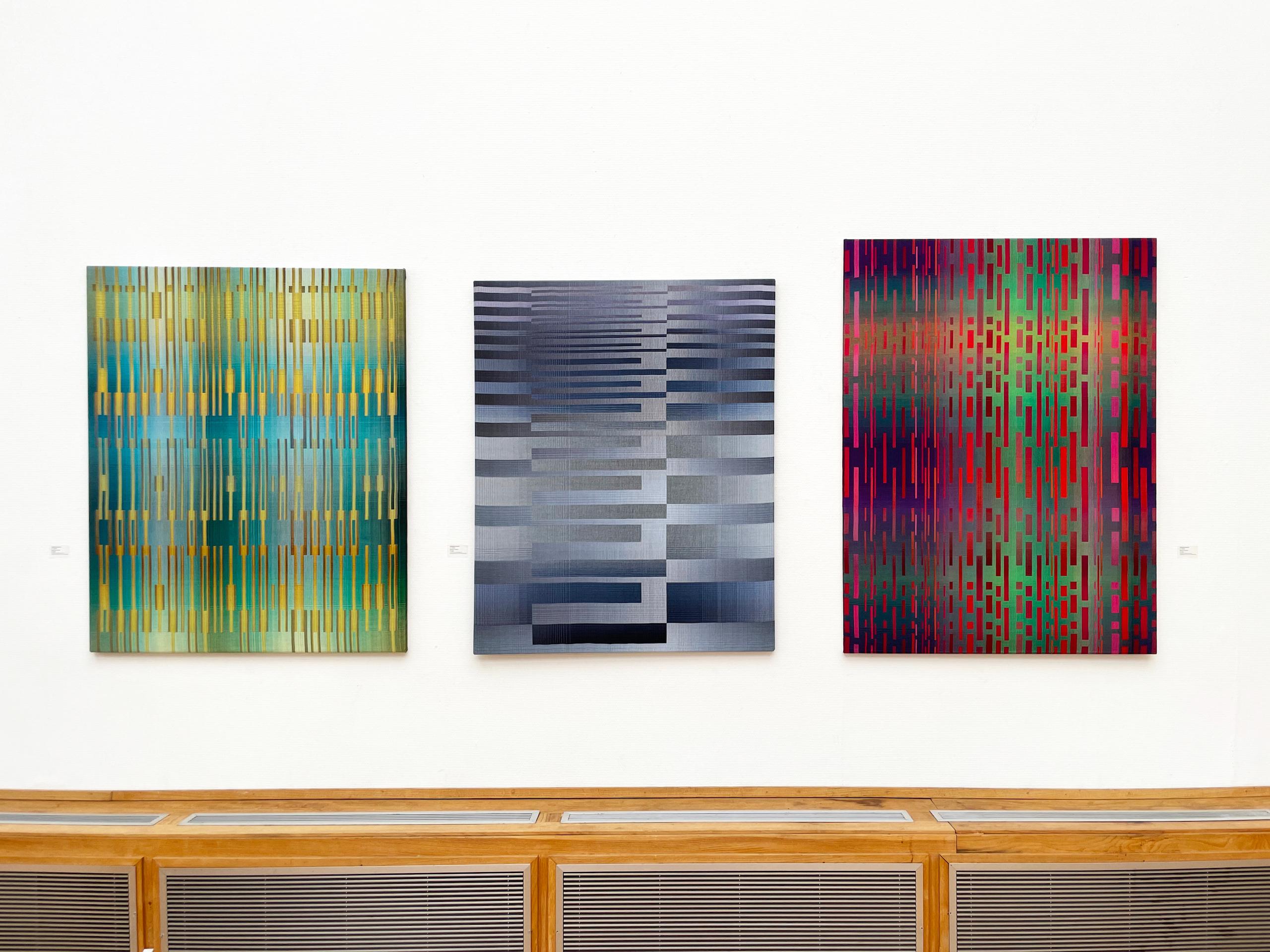 2020 V de Christiane Maurer - Arte textil, motivo geométrico, tejido a mano en venta 4