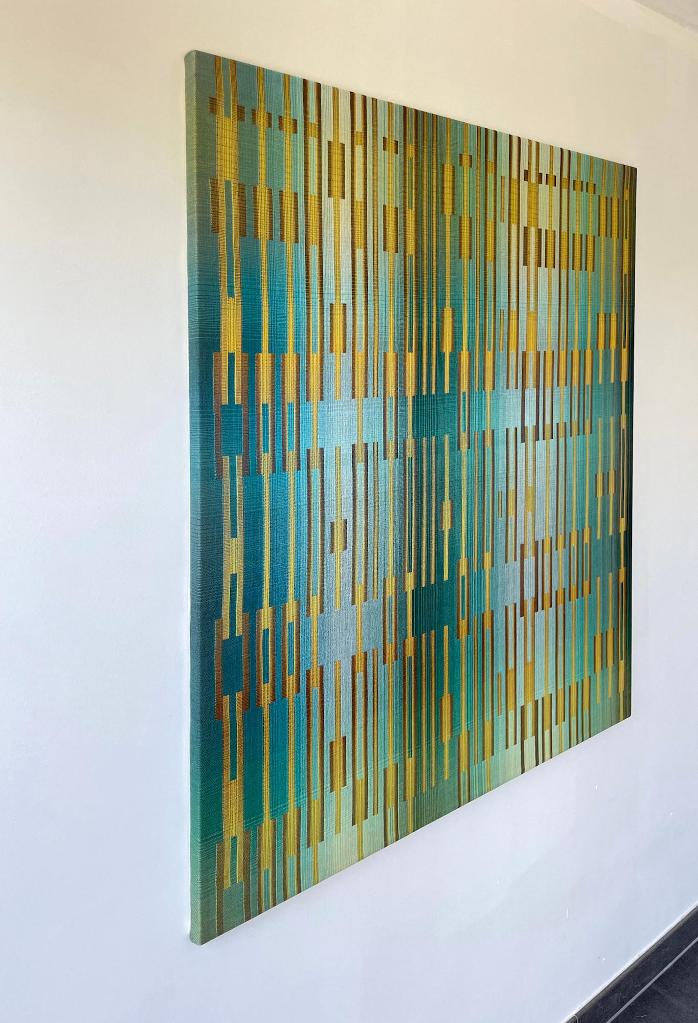 2020 V de Christiane Maurer - Arte textil, motivo geométrico, tejido a mano en venta 5