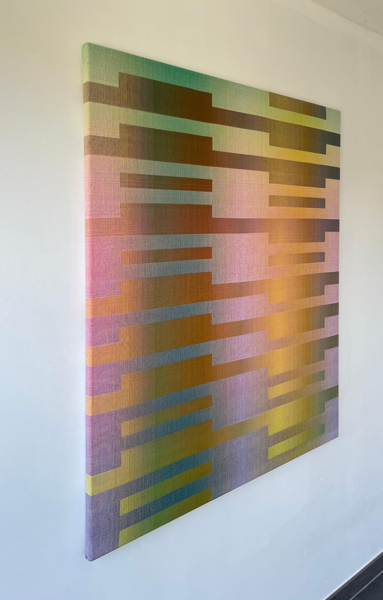 2021 II - 3 von Christiane Maurer - Textilkunst, Linie, lebendige Farben, handgewebt im Angebot 4