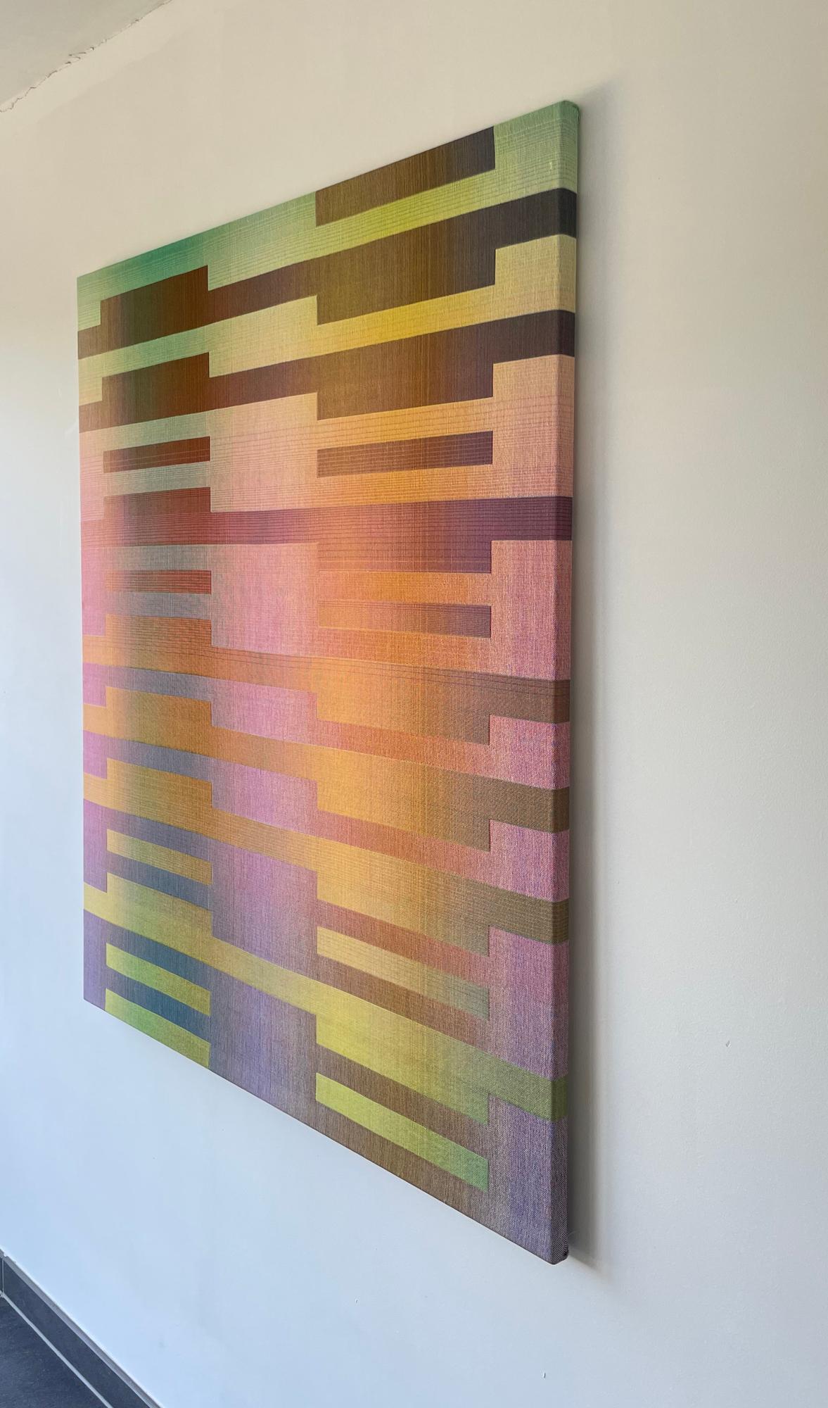 2021 II - 3 von Christiane Maurer - Textilkunst, Linie, lebendige Farben, handgewebt im Angebot 5