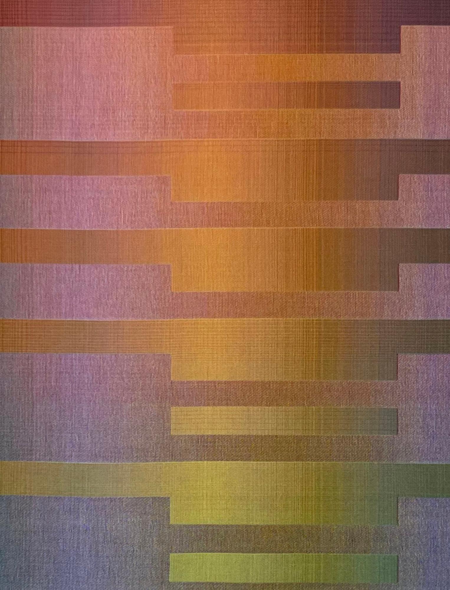 2021 II - 3 von Christiane Maurer - Textilkunst, Linie, lebendige Farben, handgewebt im Angebot 6