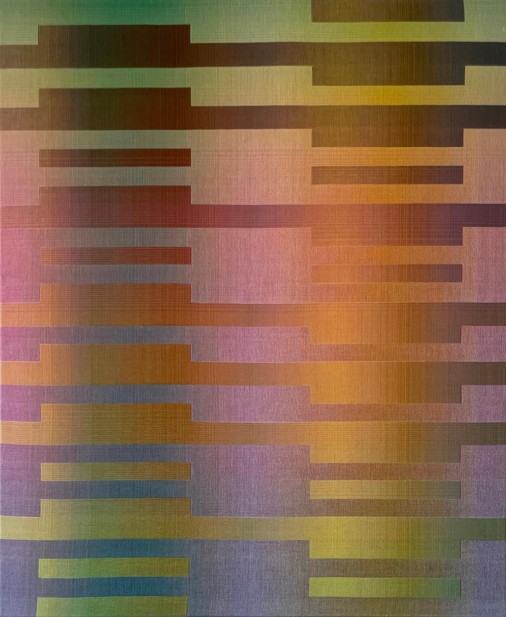 2021 II – 3 by Christiane Maurer - Textile art, line, vivid colors, handwoven