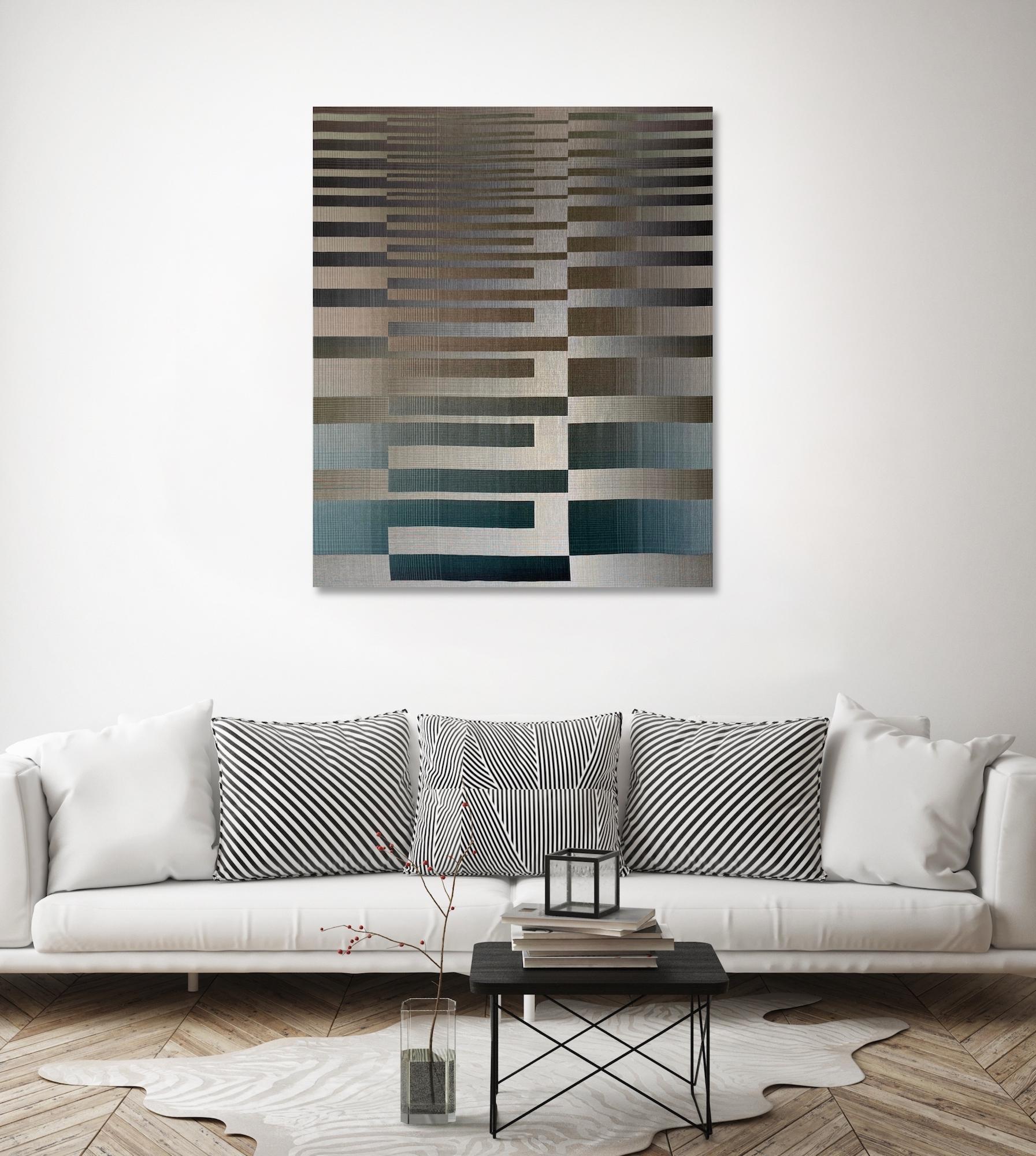 2022 I - 1 von Christiane Maurer - Textilkunst, geometrisch, handgewebt im Angebot 1