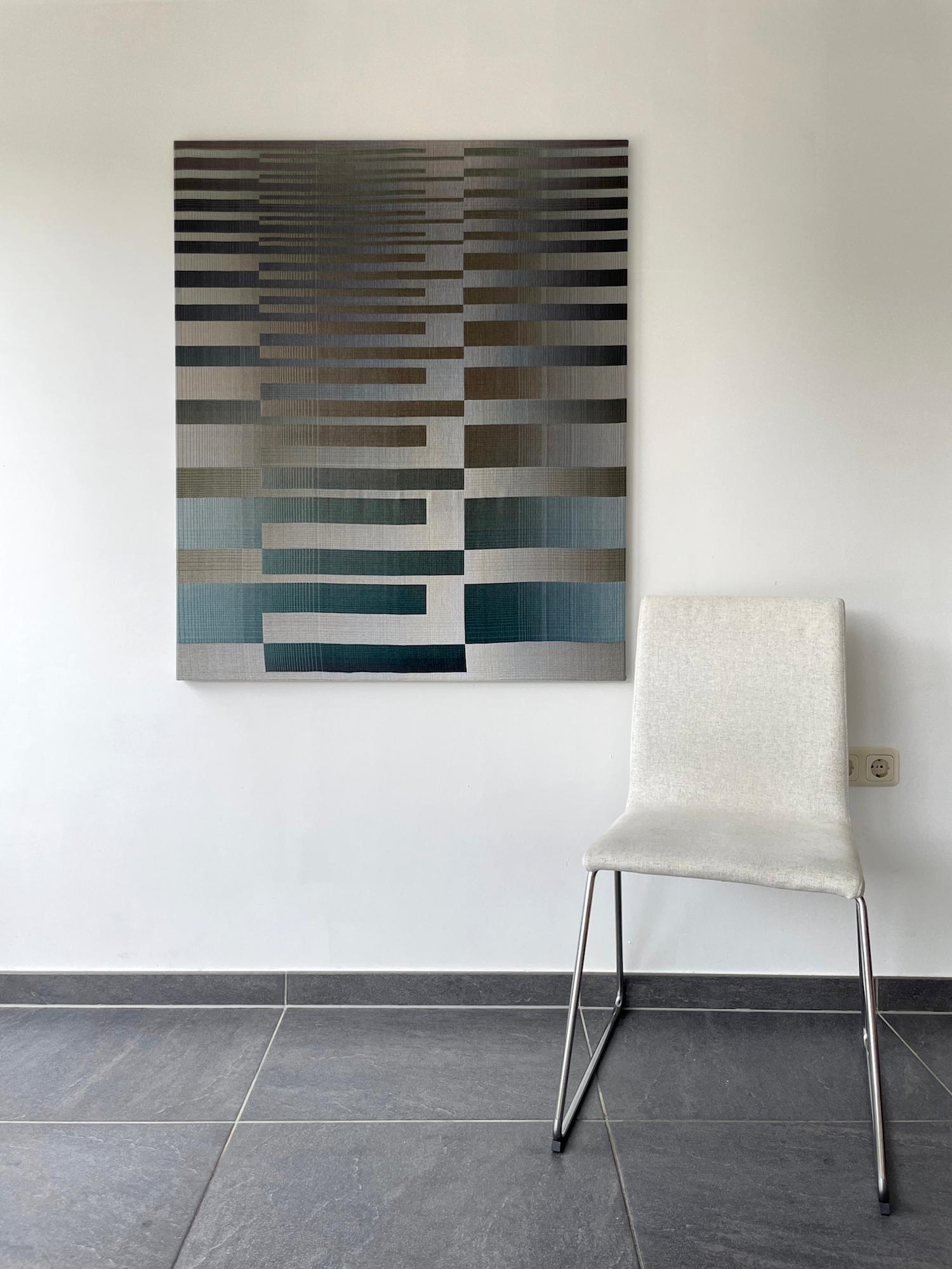 2022 I - 1 par Christiane Maurer - Art textile, géométrique, tissé main en vente 2
