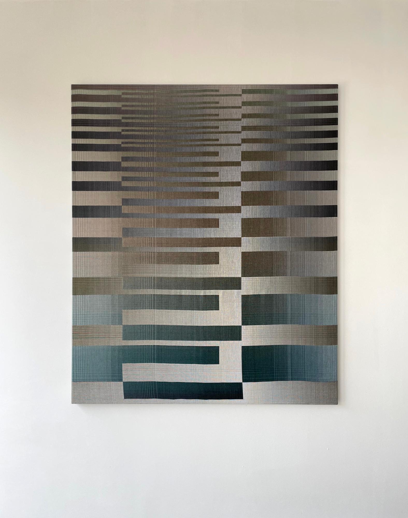 2022 I - 1 von Christiane Maurer - Textilkunst, geometrisch, handgewebt im Angebot 3