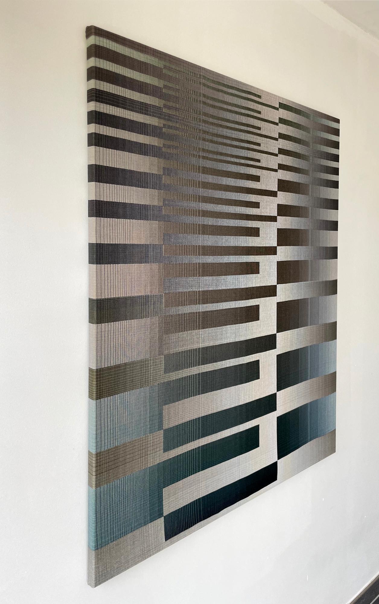 2022 I - 1 von Christiane Maurer - Textilkunst, geometrisch, handgewebt im Angebot 4