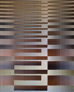 2022 I - 2 von Christiane Maurer - Textilkunst, Linie, Farbe, Brown, handgewebt