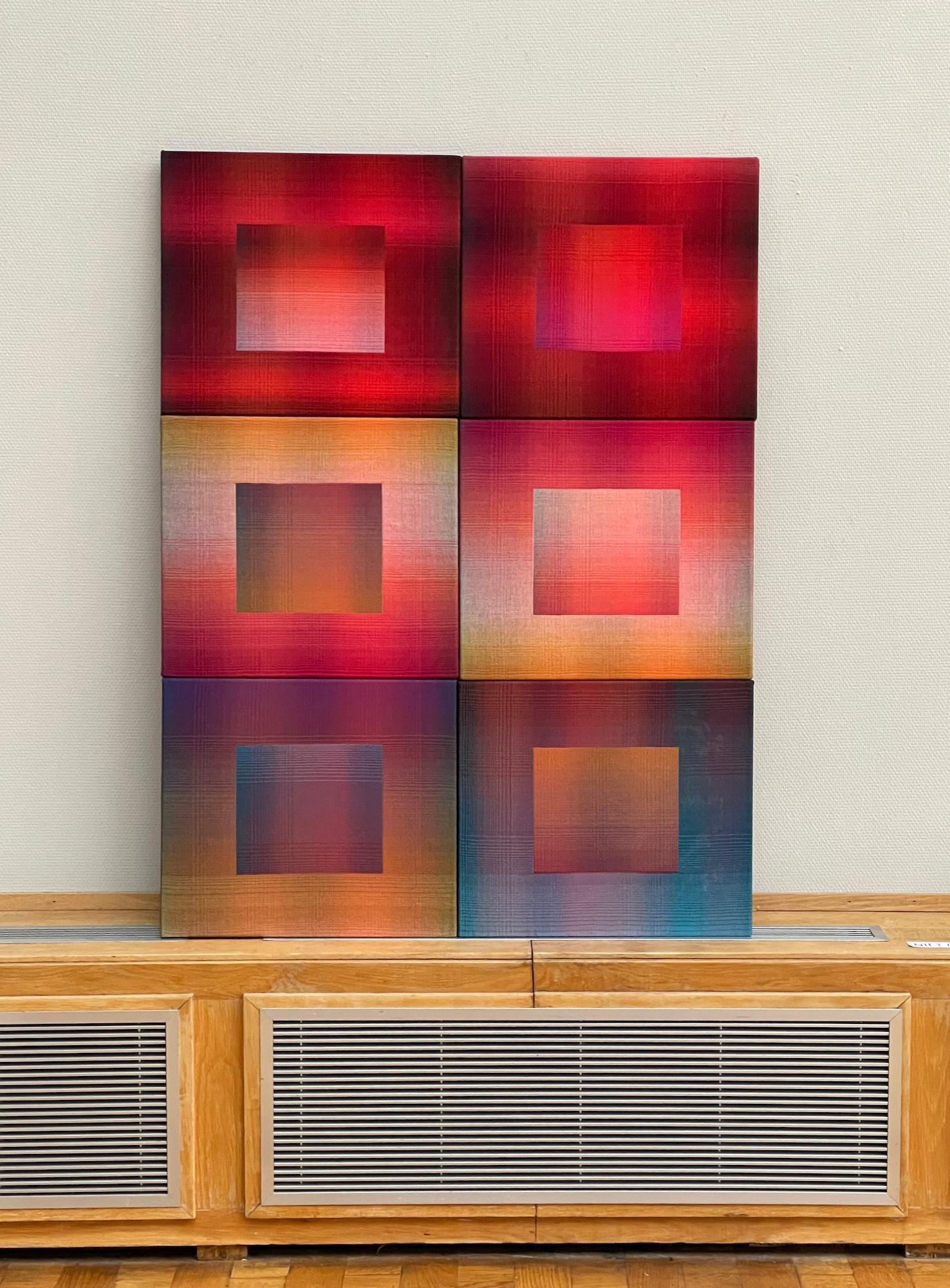 2023 I - 15 par Christiane Maurer - Art textile, ligne, couleur, vif, tissé à la main en vente 2