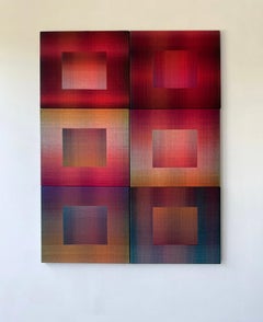 2023 I – 15 par Christiane Maurer - Art textile, lot de 6 toiles, couleurs vives