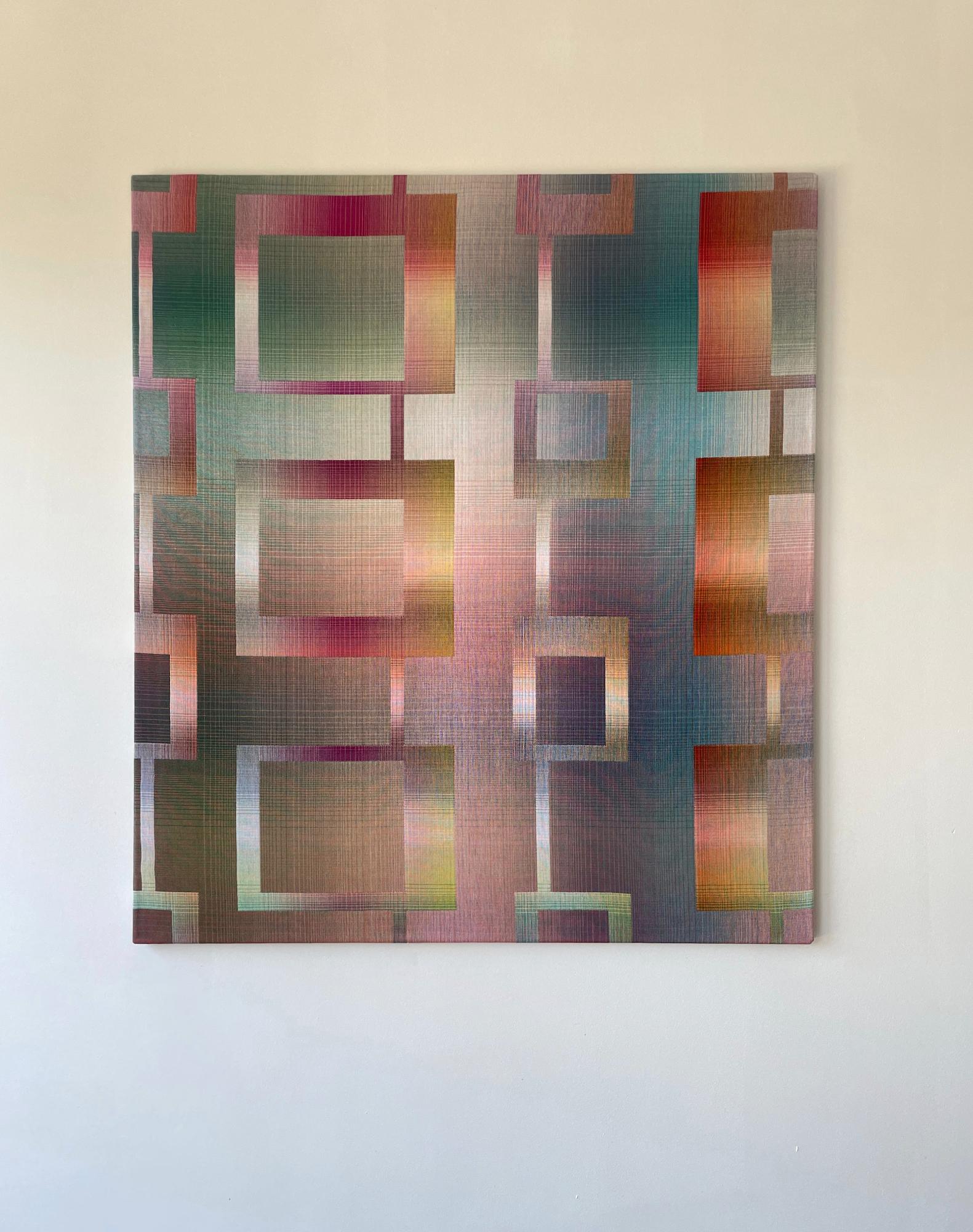 2023 II - 3 von Christiane Maurer - Textilkunst, Linie, mehrfarbig, handgewebt im Angebot 3