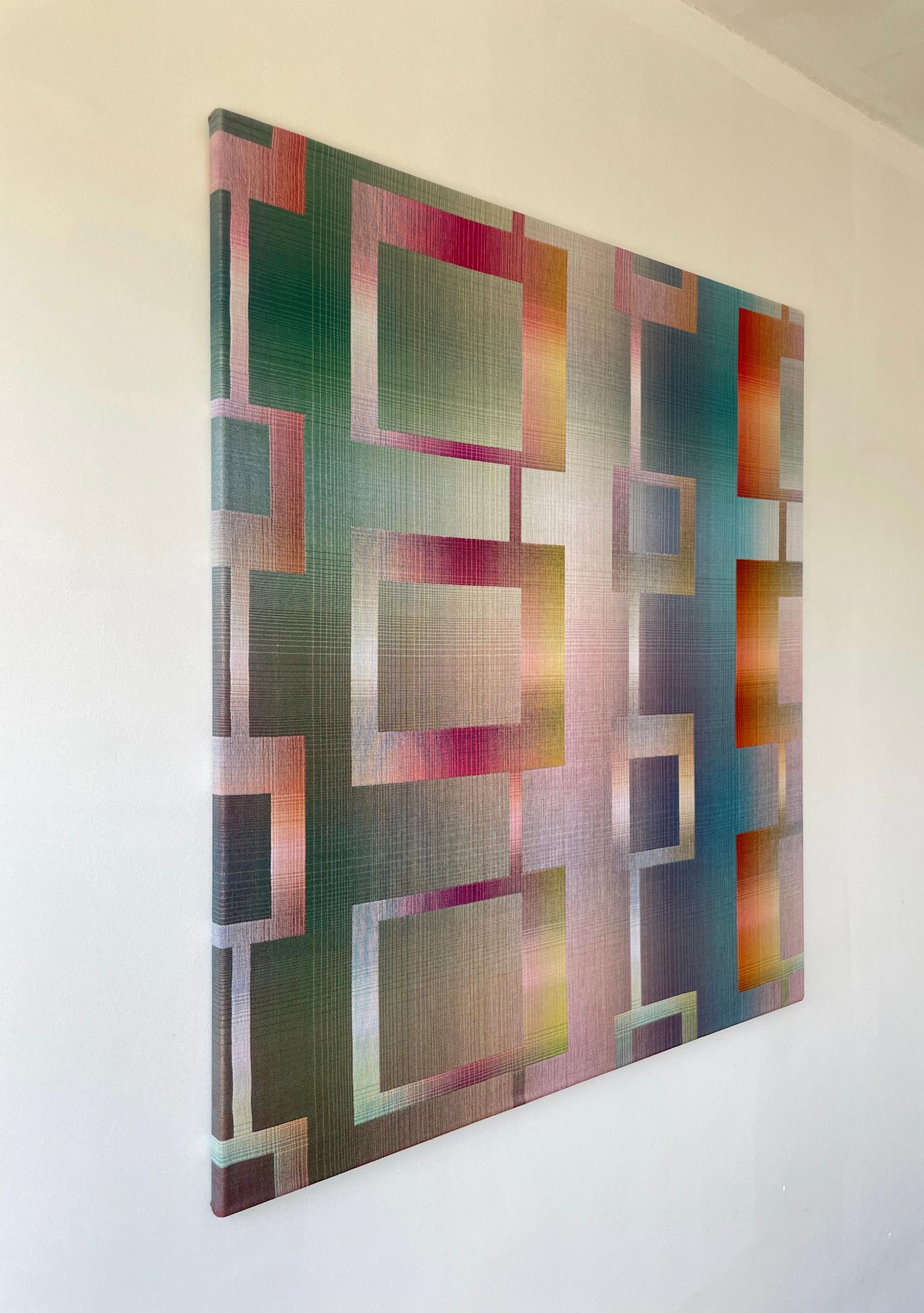 2023 II - 3 von Christiane Maurer - Textilkunst, Linie, mehrfarbig, handgewebt im Angebot 4