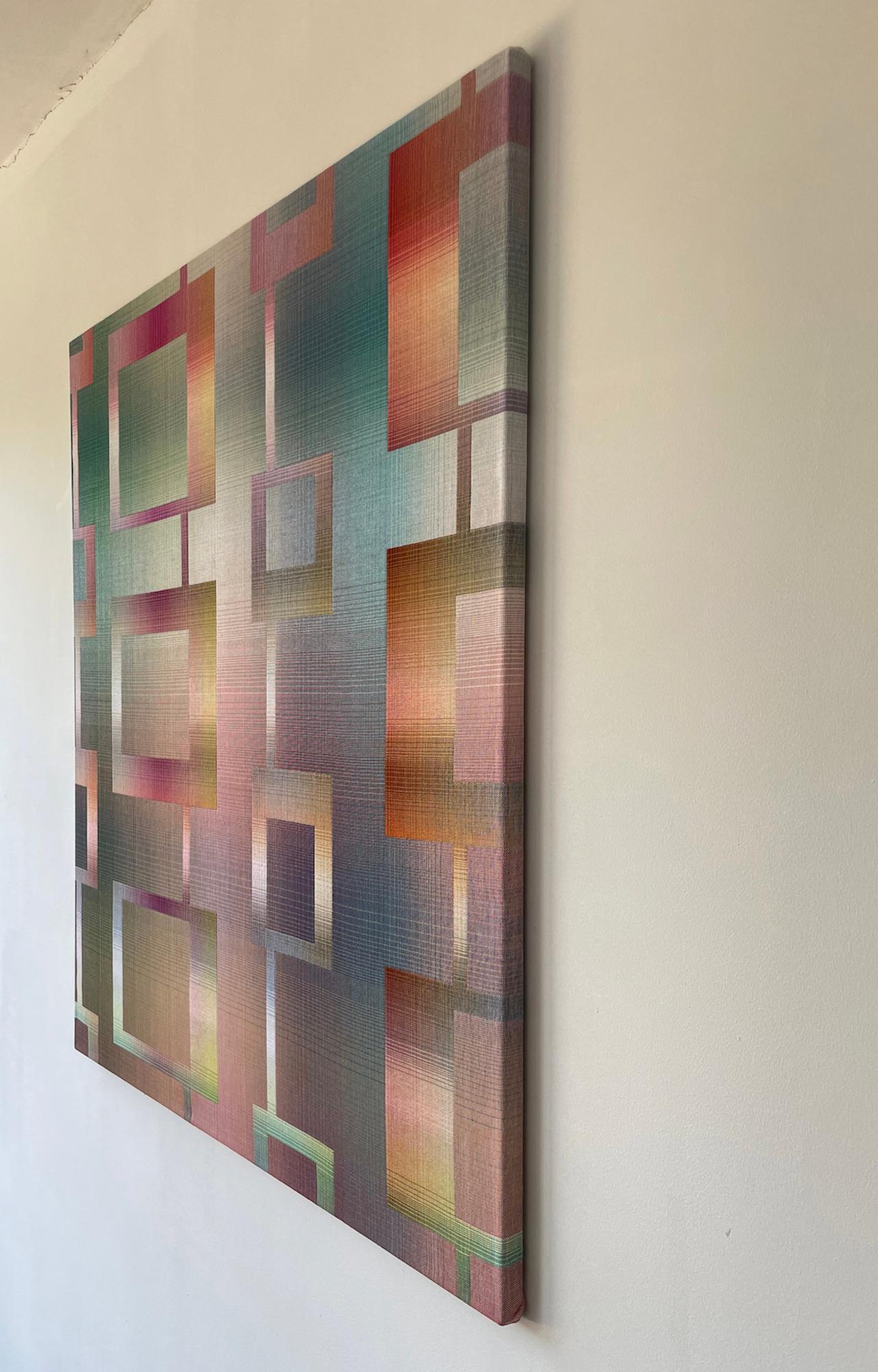 2023 II - 3 von Christiane Maurer - Textilkunst, Linie, mehrfarbig, handgewebt im Angebot 5