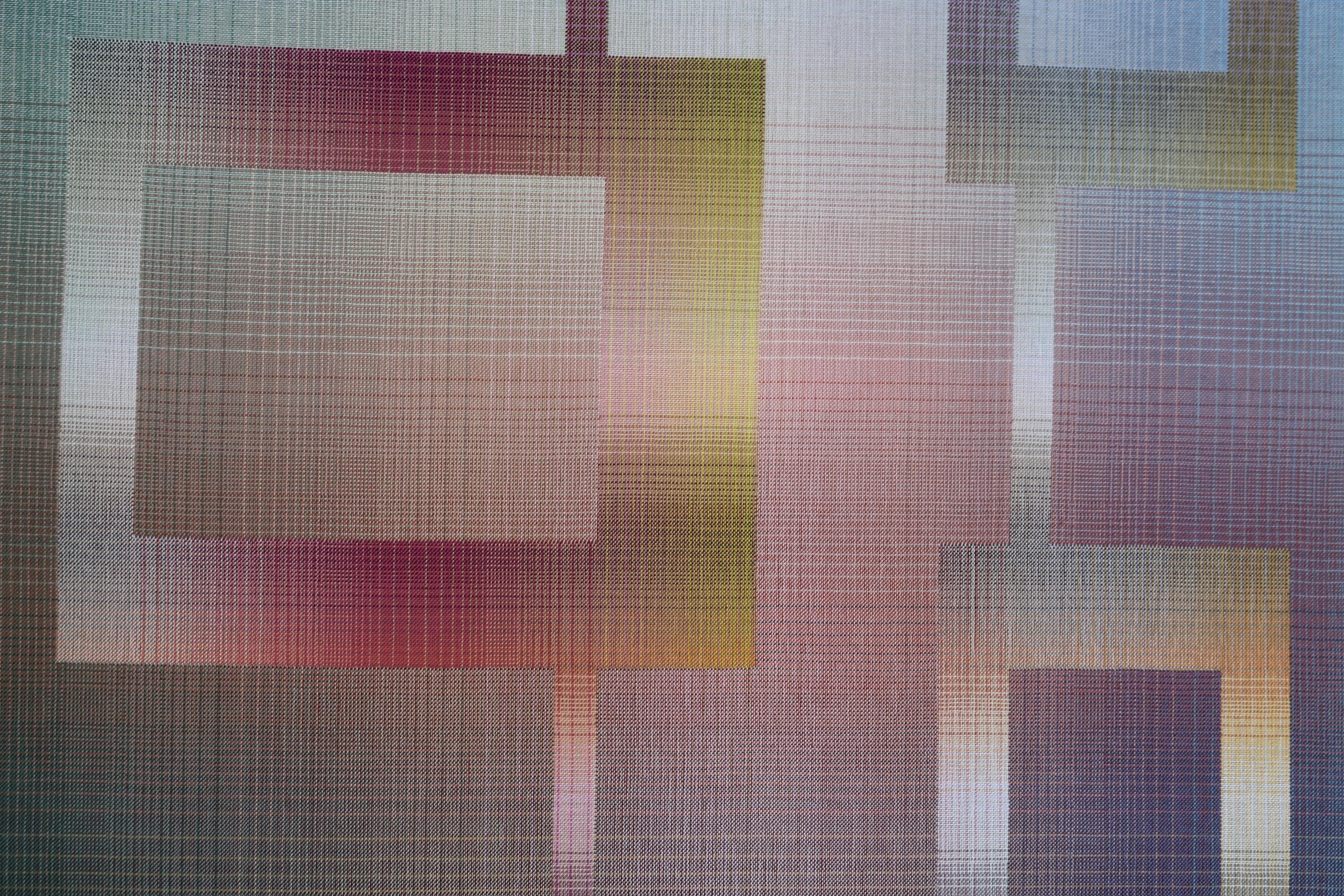 2023 II - 3 von Christiane Maurer - Textilkunst, Linie, mehrfarbig, handgewebt im Angebot 6