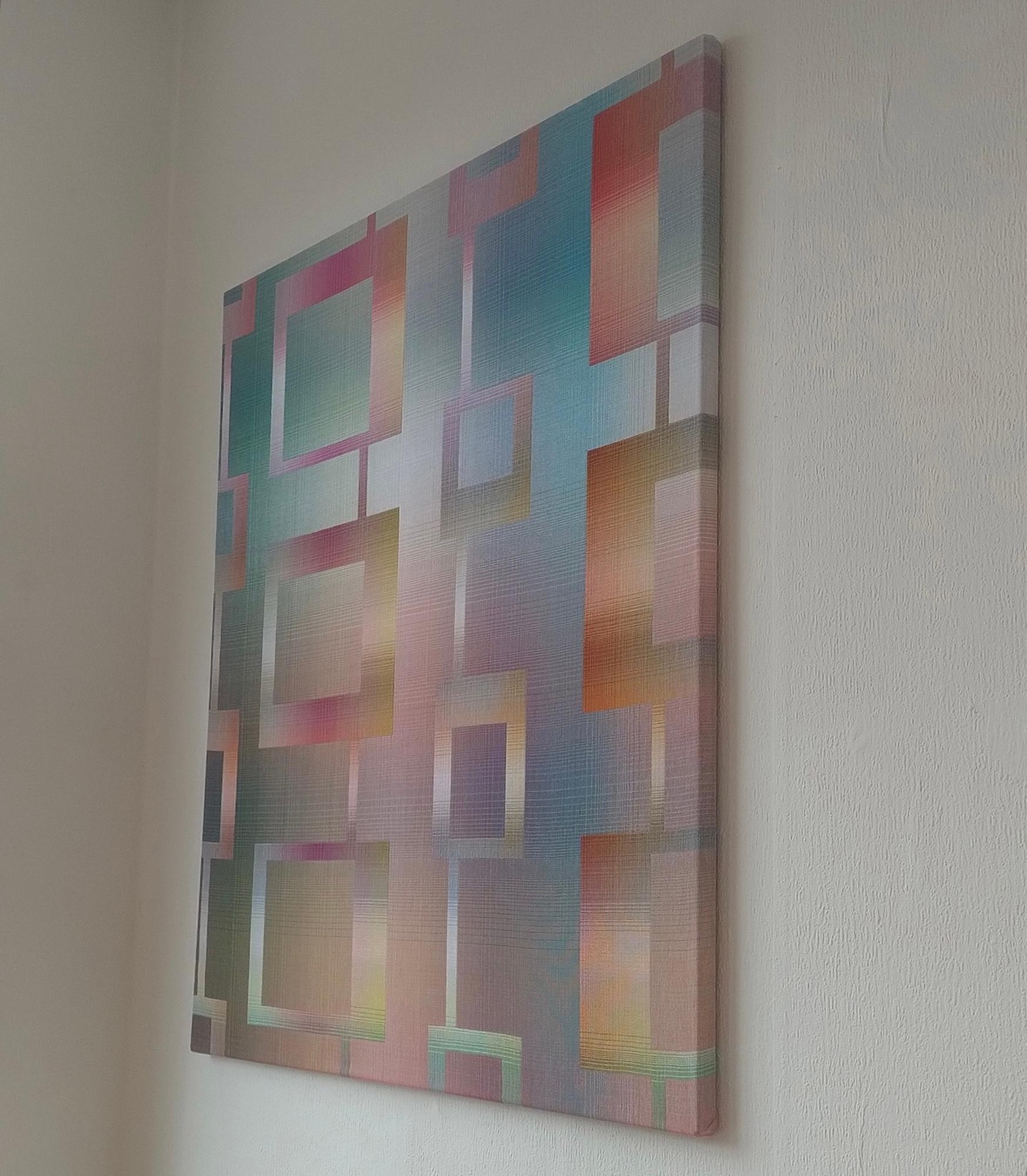 2023 II - 3 von Christiane Maurer - Textilkunst, Linie, mehrfarbig, handgewebt im Angebot 8