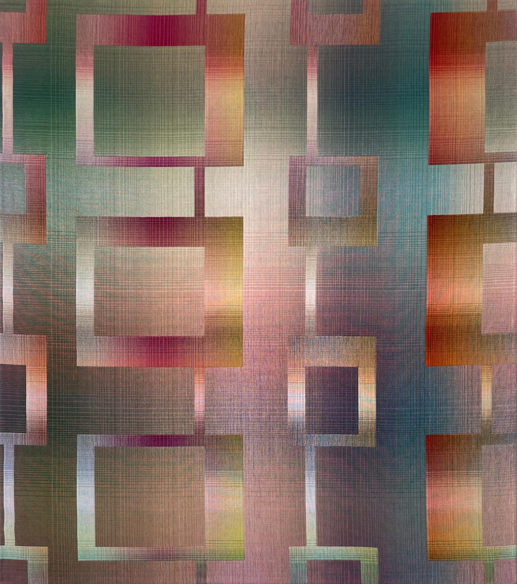 2023 II - 3 von Christiane Maurer - Textilkunst, Linie, mehrfarbig, handgewebt