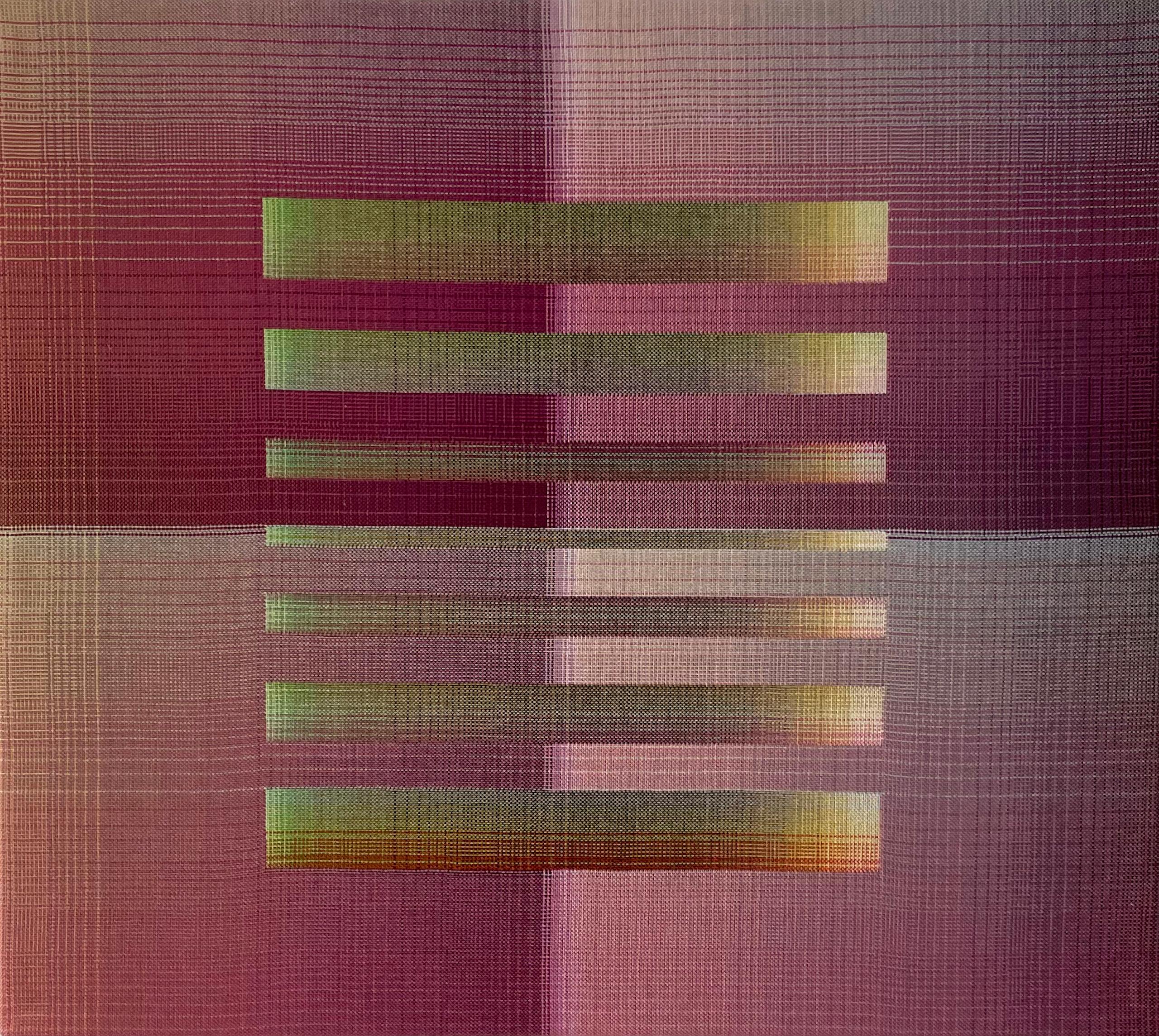 2023 III – 11 by Christiane Maurer - Textile art, hypnotic, vivid, pink tones For Sale 9