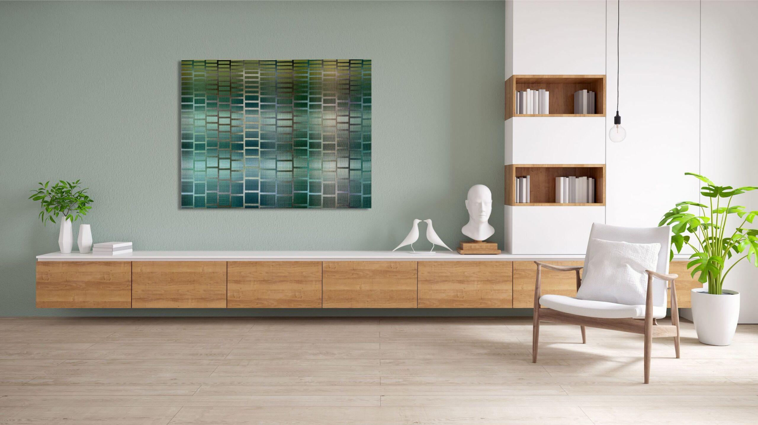 2025 I – 4 by Christiane Maurer - Textile art, geometric pattern, handwoven For Sale 1