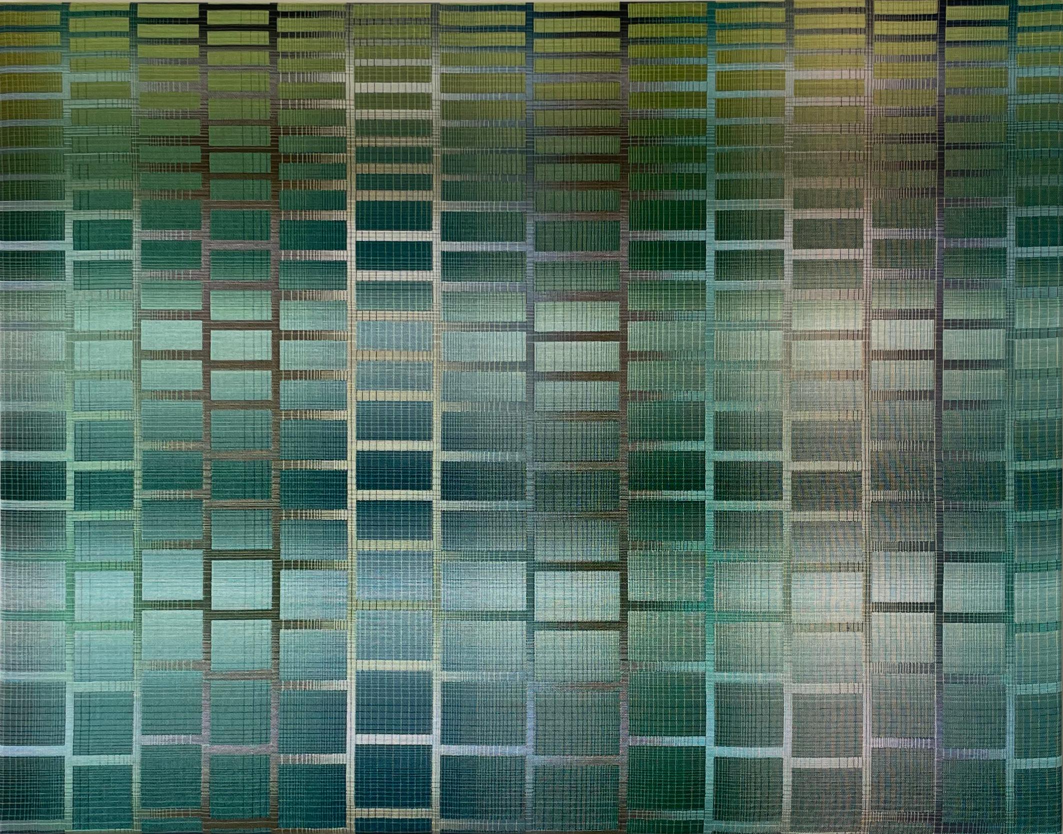 2025 I – 4 by Christiane Maurer - Textile art, geometric pattern, handwoven