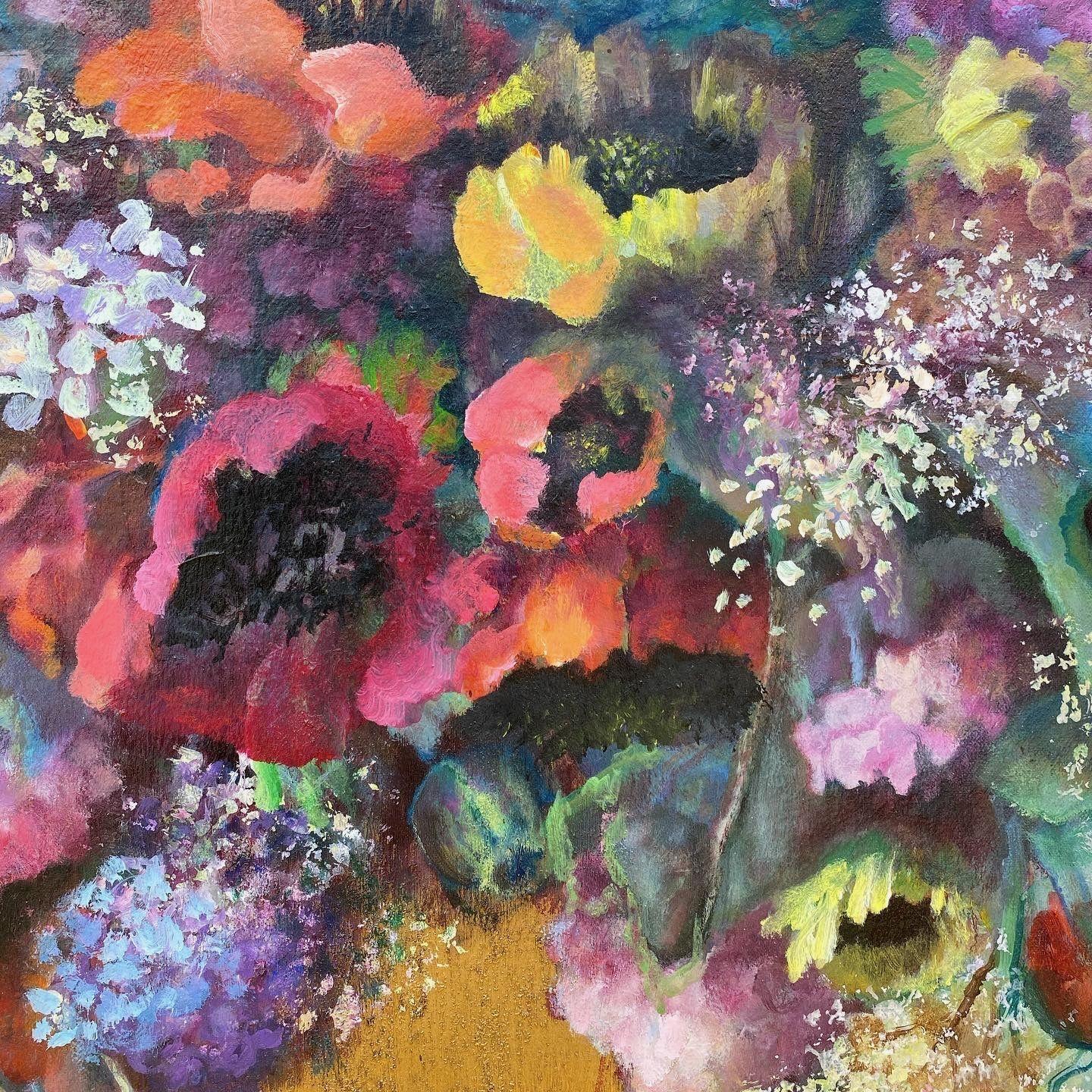 Gold Vase, Painting, Acrylic on Canvas For Sale 1