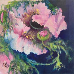 Pink Poppy, Painting, Acrylic on Canvas