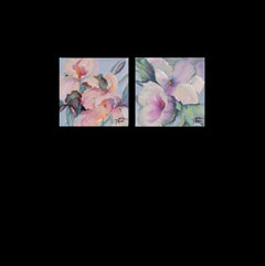 Small Flower Diptych, Painting, Acrylic on Canvas