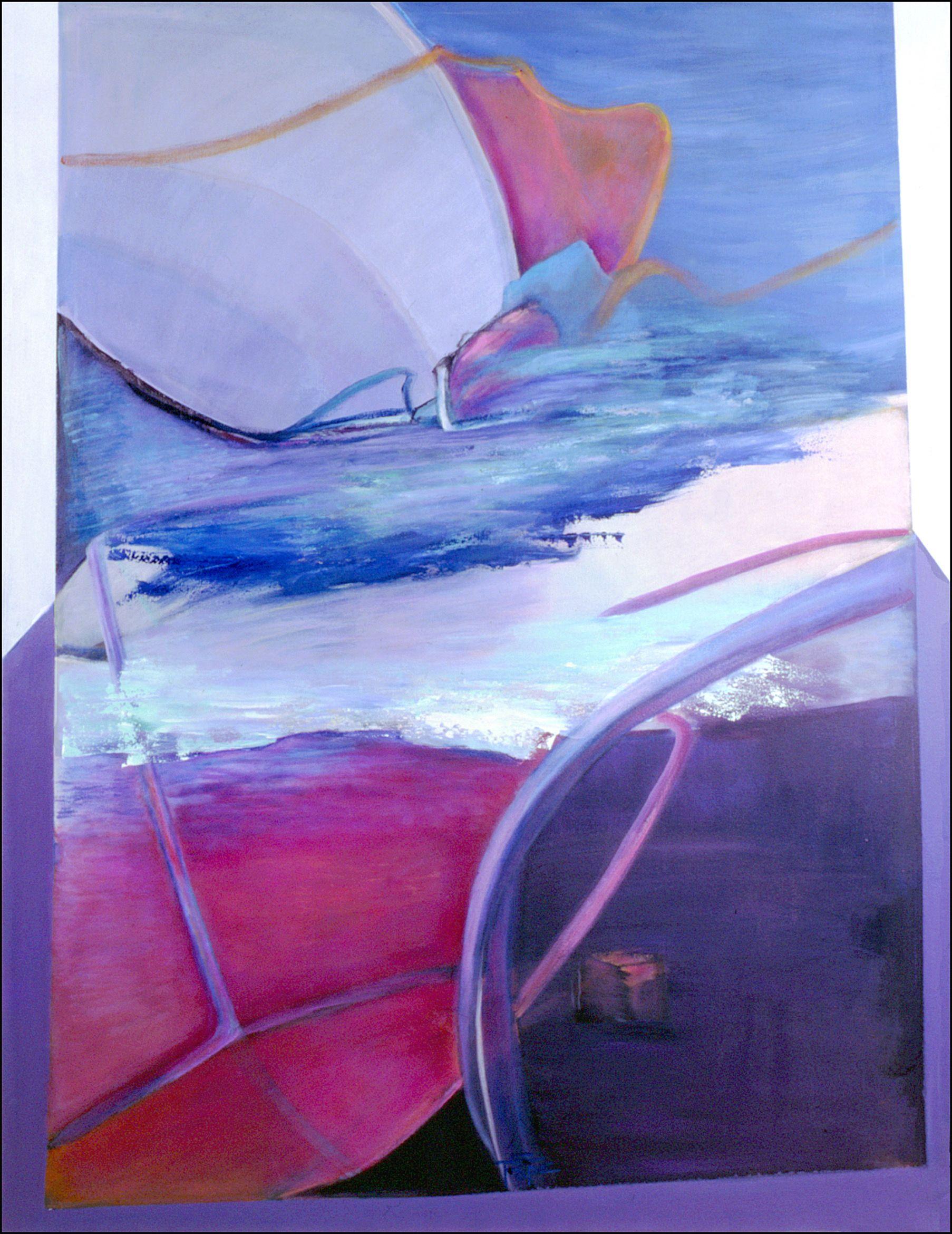 Blaue Welle 66 x 50 Zoll, Gemälde, Acryl auf Leinwand
