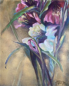 Retro Gladiola, Painting, Acrylic on Canvas