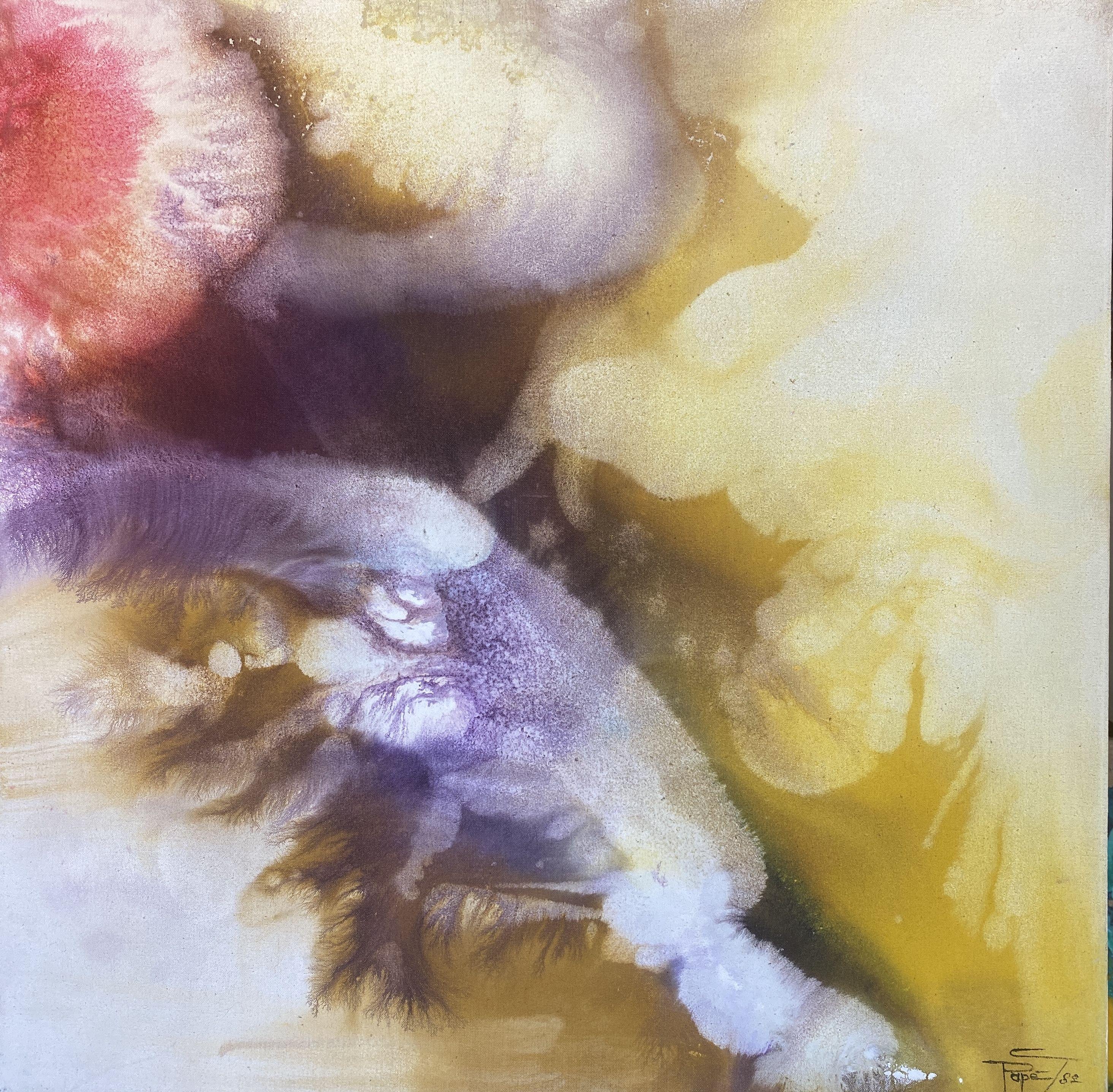 Abstract Painting di Christiane Pape - Colori che si fondono, Pittura, Acrilico su tela