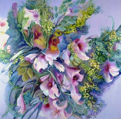 Vintage Orgie de Fleurs, Painting, Acrylic on Canvas