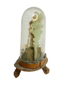 Christianity Monastery Work Mother & Child in Glass Display Case Antique German