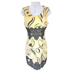 ChristianLacroix Vestido de encaje bordado con cintura recortada y estampado abstracto GennyGoldLabel