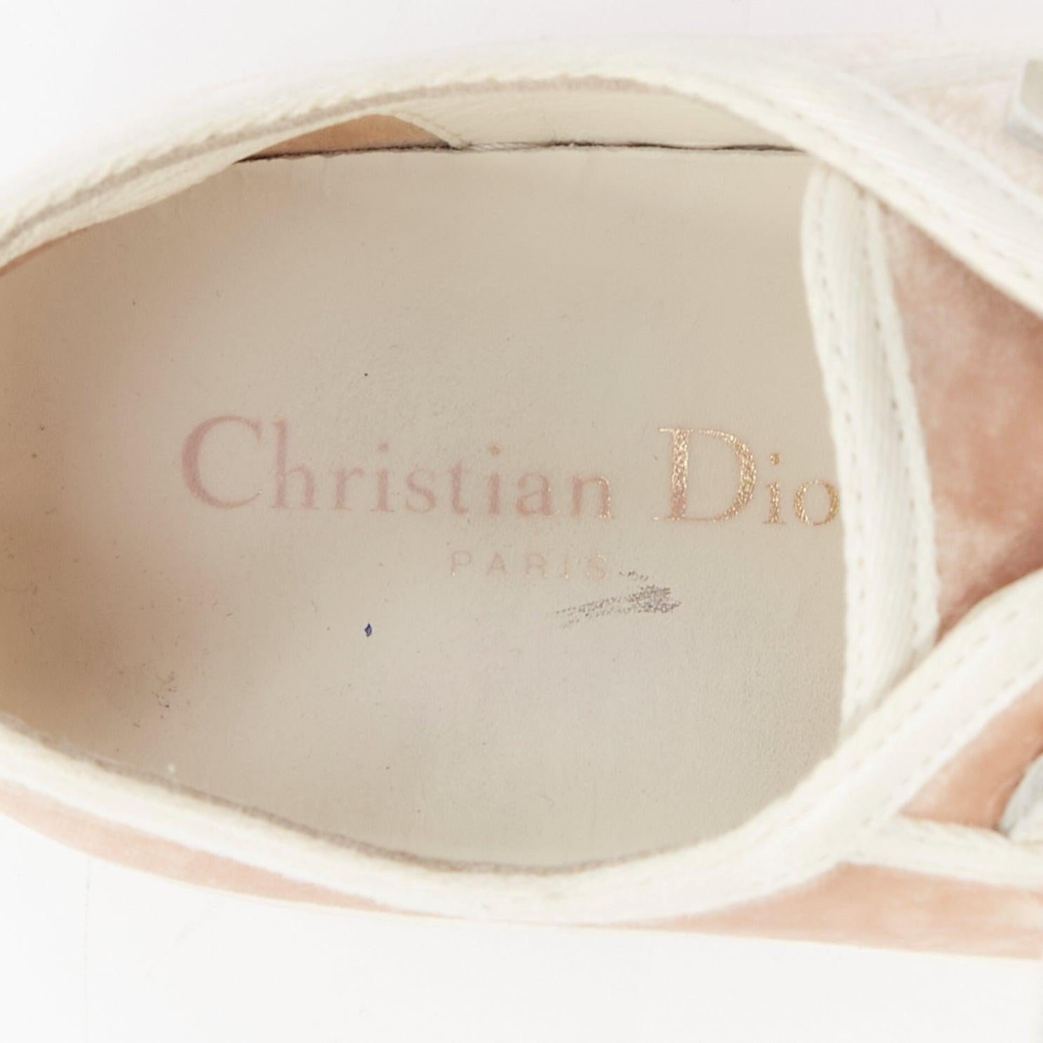 CHRISTIAS DIOR WalknDior in velluto con logo, scarpe da ginnastica basse con piattaforma EU37.5 in vendita 5