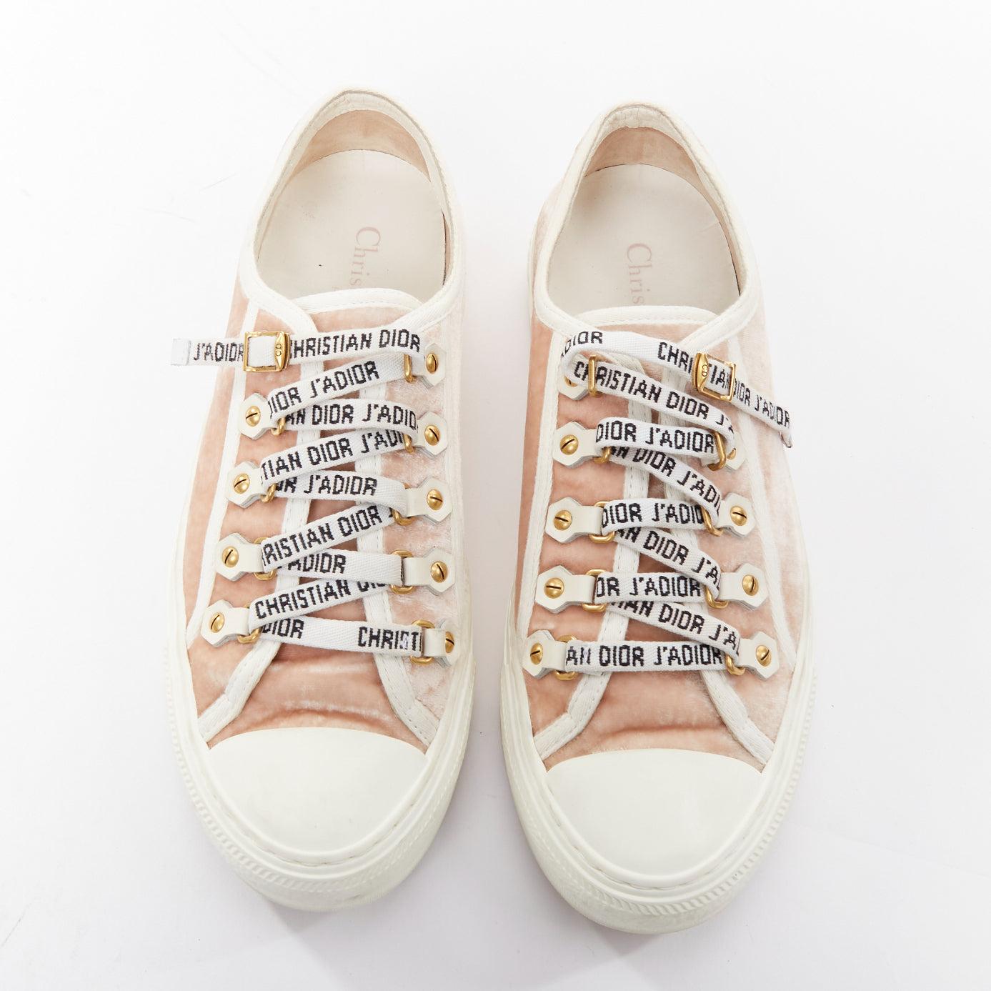 CHRISTIAS DIOR WalknDior in velluto con logo, scarpe da ginnastica basse con piattaforma EU37.5 In condizioni buone in vendita a Hong Kong, NT